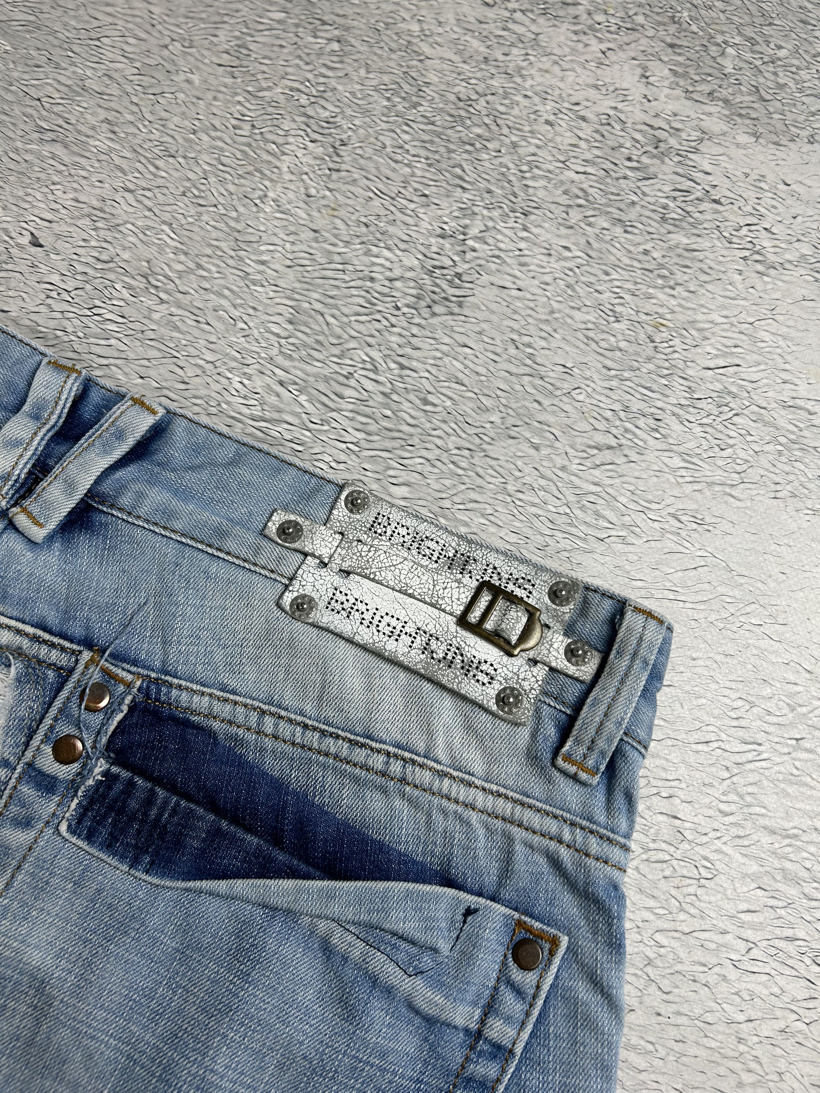 Japanese Brand Distressed Denim Jeans Patchwork Straight Leg Ripped Size US 34 / EU 50 - 7 Thumbnail