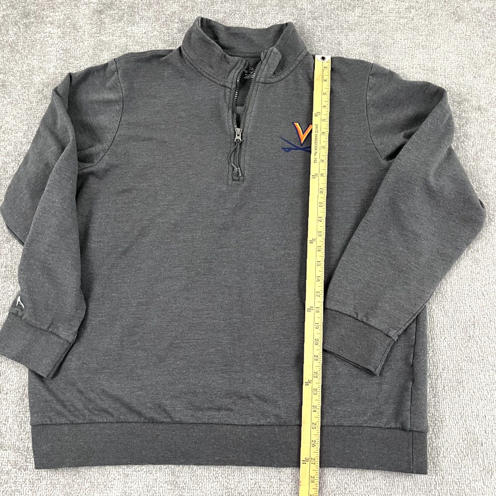 Vintage UNIVERSITY OF VIRGINIA HOOS Jacket Mens 2XL Gray Quarter Zip Pullover Sweater Size US XXL / EU 58 / 5 - 5 Thumbnail