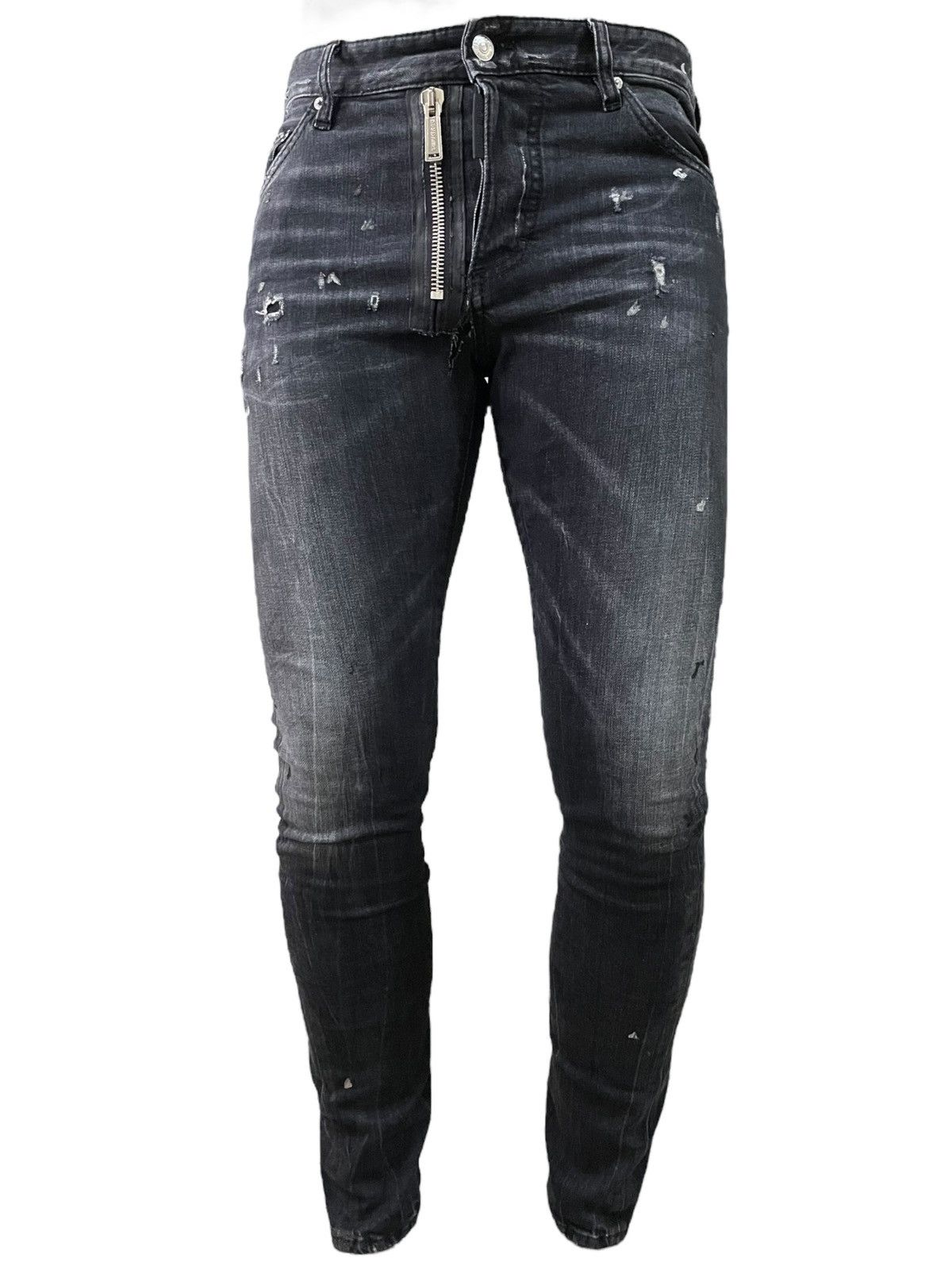 Dsquared2 Dsquared2 Grey Wash Scratch Avant Garde Style Ripped Jeans Size US 31 - 10 Thumbnail
