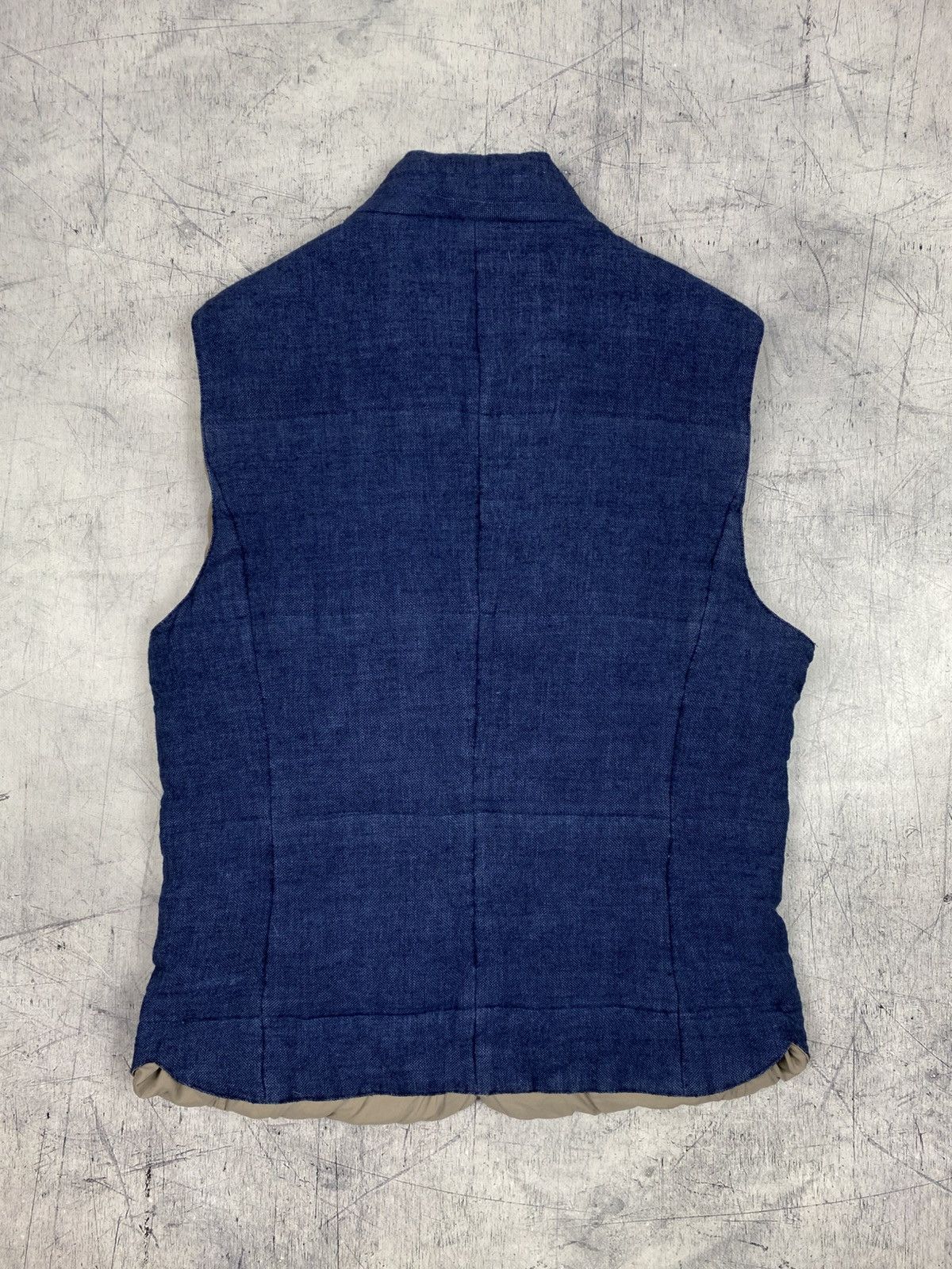 Brunello Cucinelli Brunello Cucinelli Linen Wool Silk Down Padded Vest Size US M / EU 48-50 / 2 - 11 Thumbnail