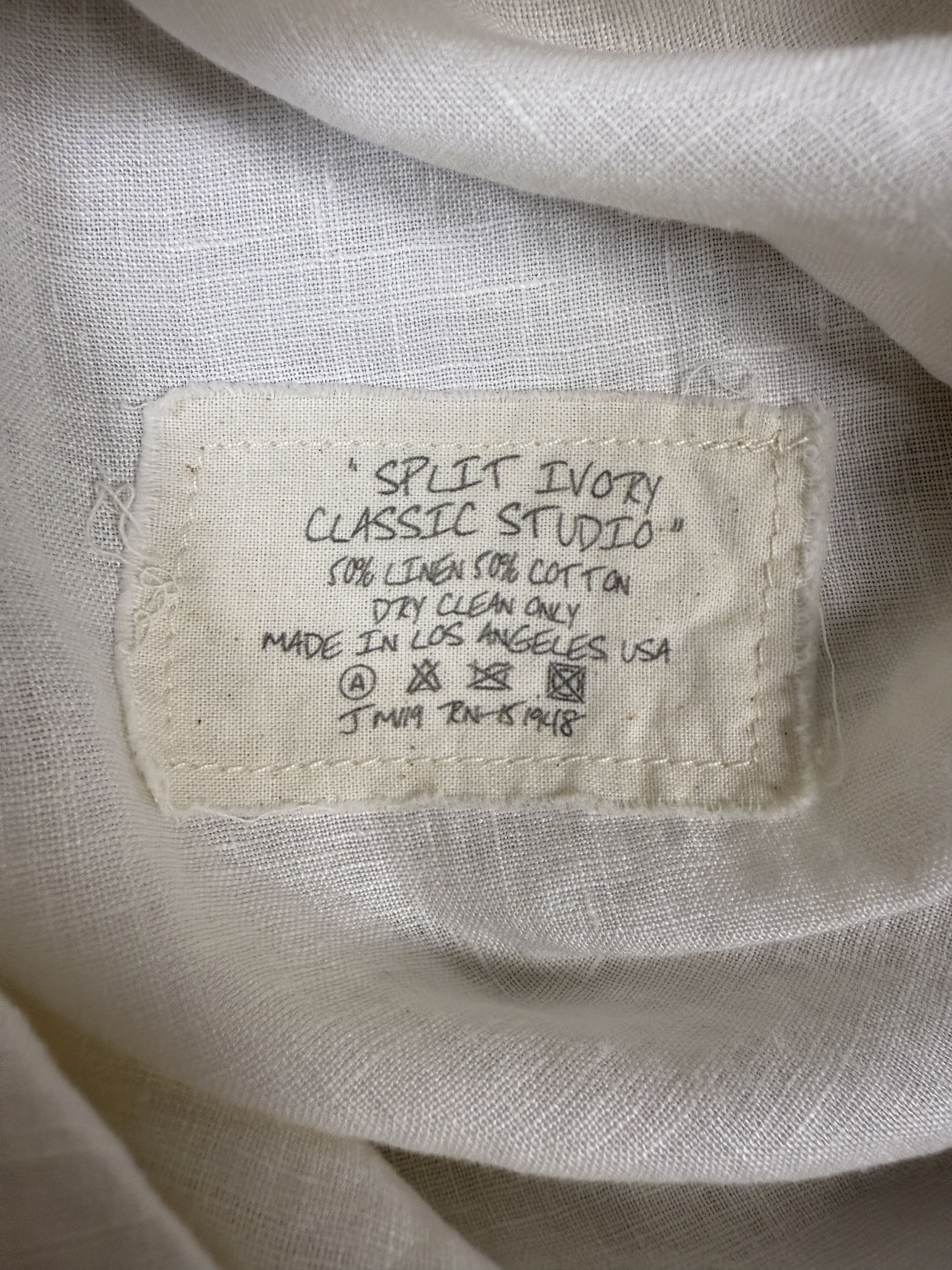 Greg Lauren Greg Lauren Split Ivory Classic Studio Shirt Size US L / EU 52-54 / 3 - 4 Thumbnail