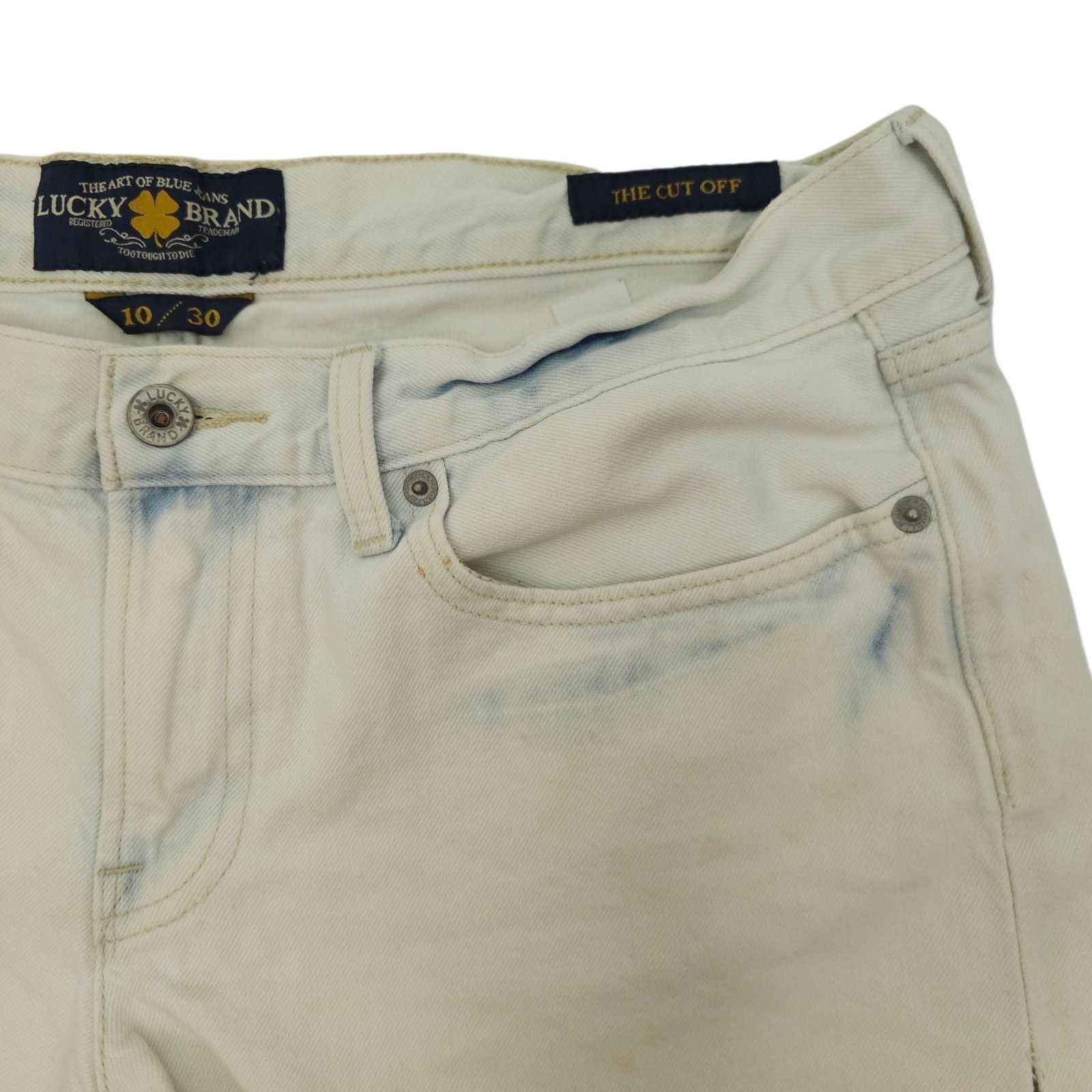 Lucky Brand Lucky Brand The Cut Off Denim Shorts 10/30 Boho White Acid W Size 32" / US 10 / IT 46 - 13 Thumbnail