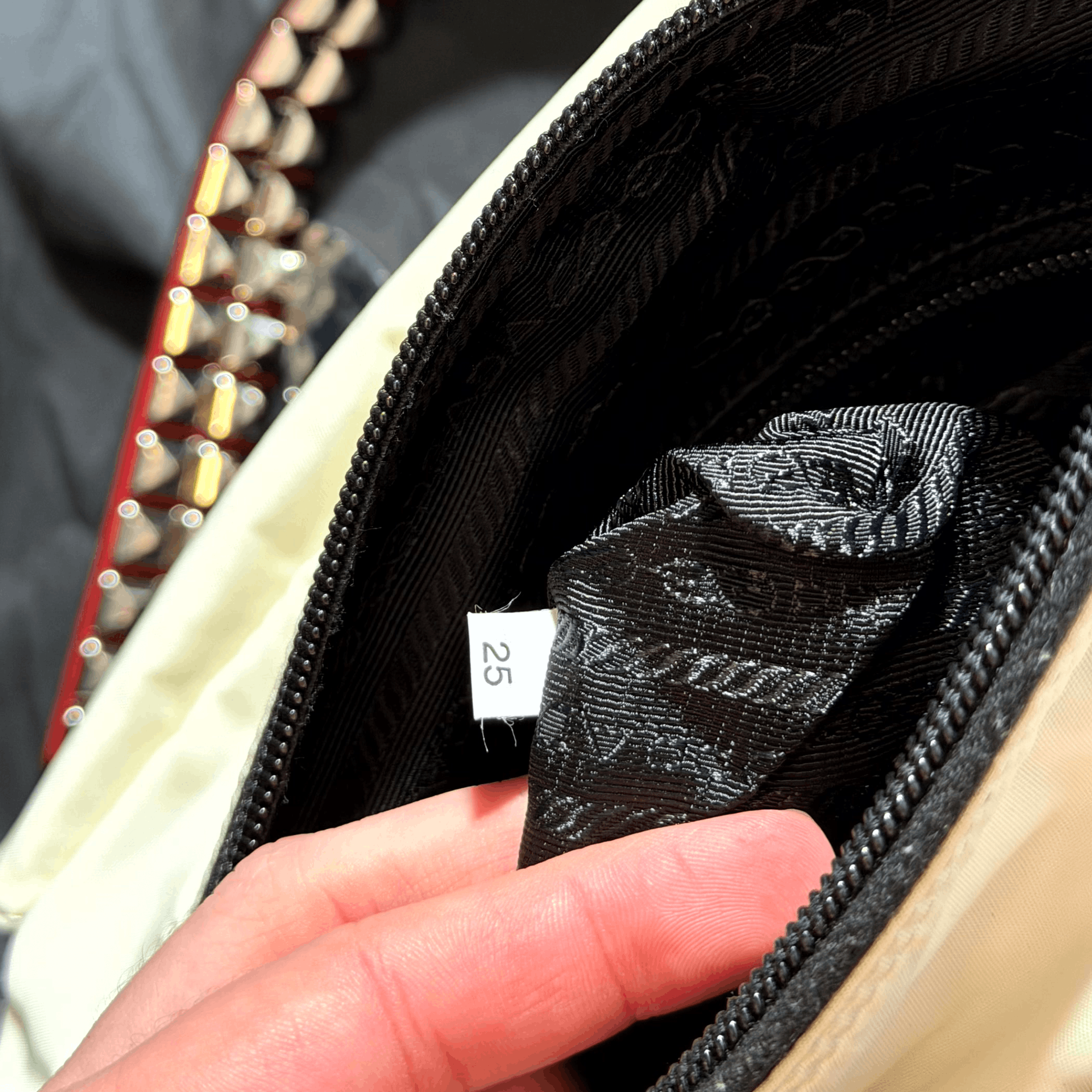 Prada Prada White Nylon Studded Messenger Bag Size ONE SIZE - 5 Thumbnail
