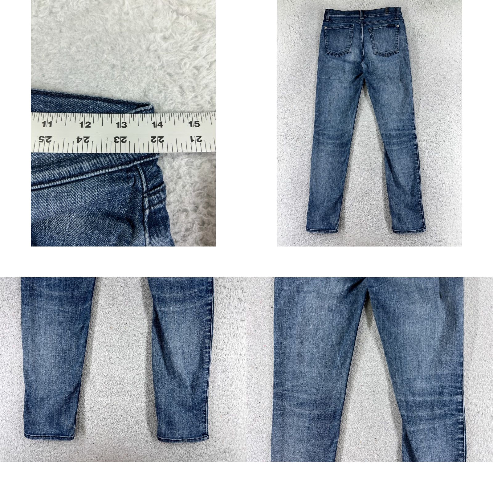 7 For All Mankind 7 For All Mankind Jeans Womens 27 Blue Denim Skinny Regular 26in Inseam 28in Waist Cotton Blend Features Stretch Machine Washable Size 27" / US 4 / IT 40 - 9 Thumbnail