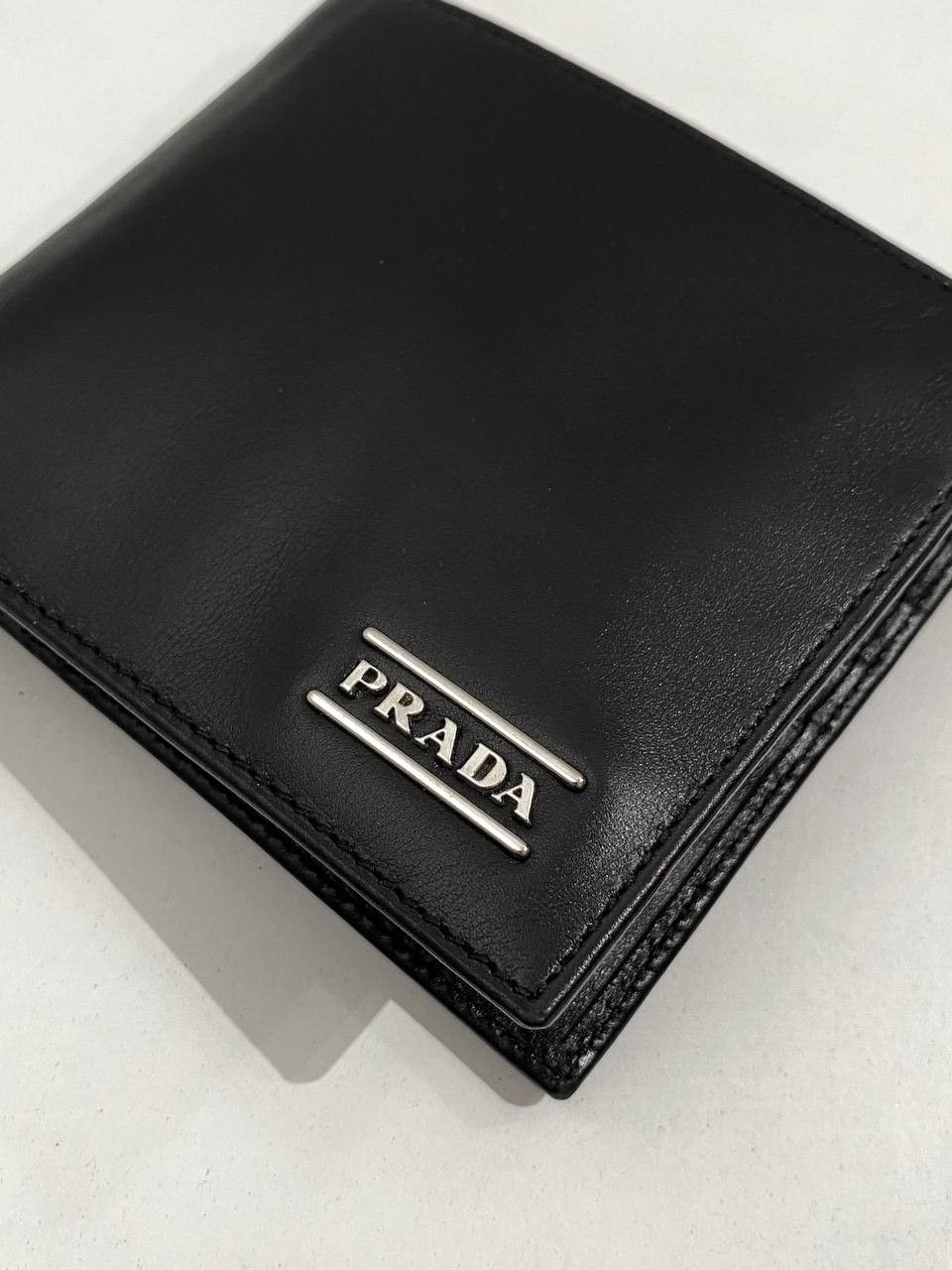 Prada Prada Milano Logo Saffiano Leather Black Bi Fold Wallet Size ONE SIZE - 4 Thumbnail