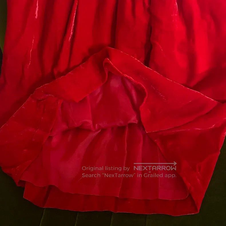 Comme des Garcons Comme des Garcons size S Red Velvet Skirt Size 23" - 4 Thumbnail