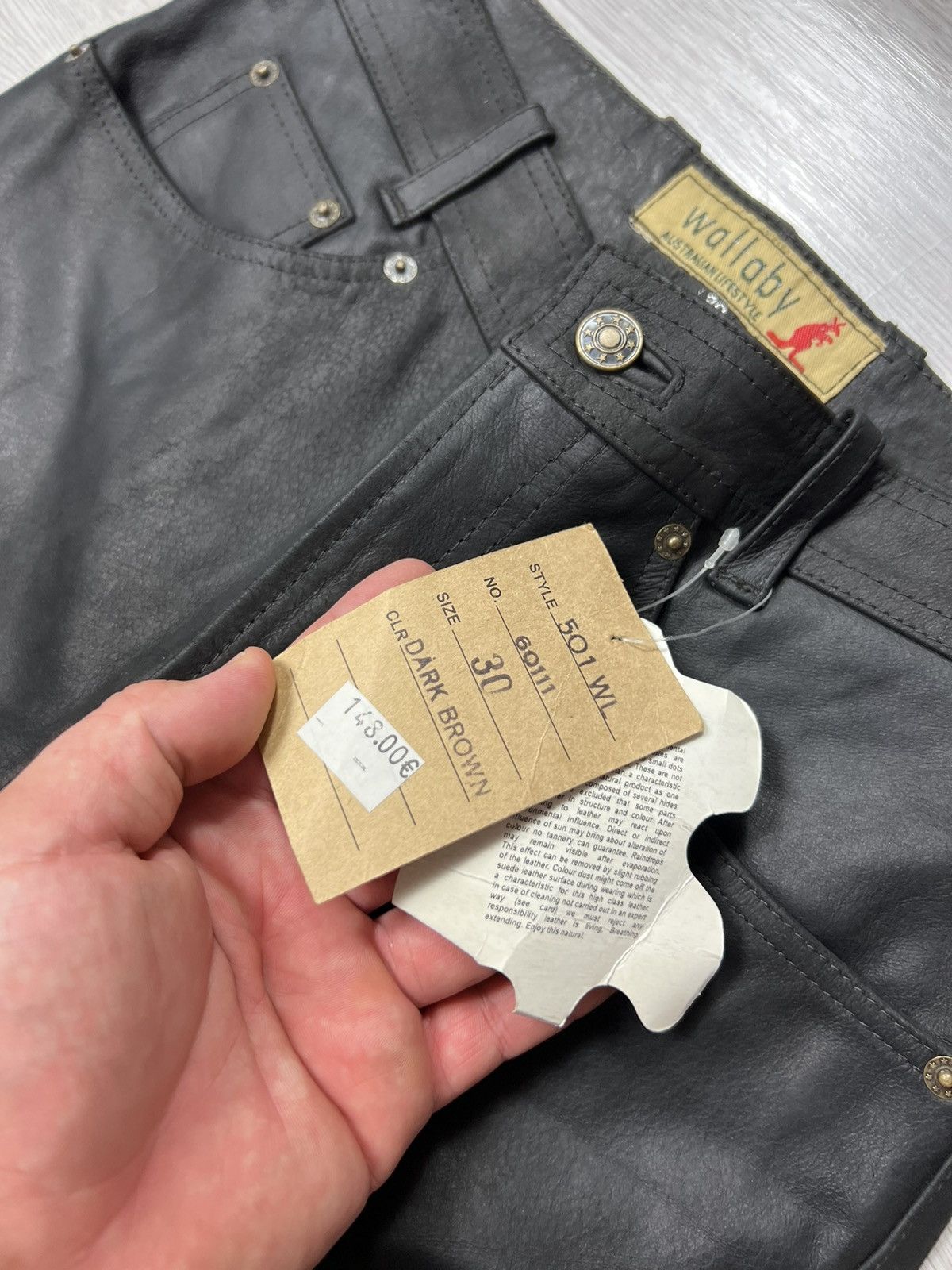 Genuine Leather NWT Vintage Wallaby Australian Lifestyle Leather Biker Pants Size US 30 / EU 46 - 6 Thumbnail