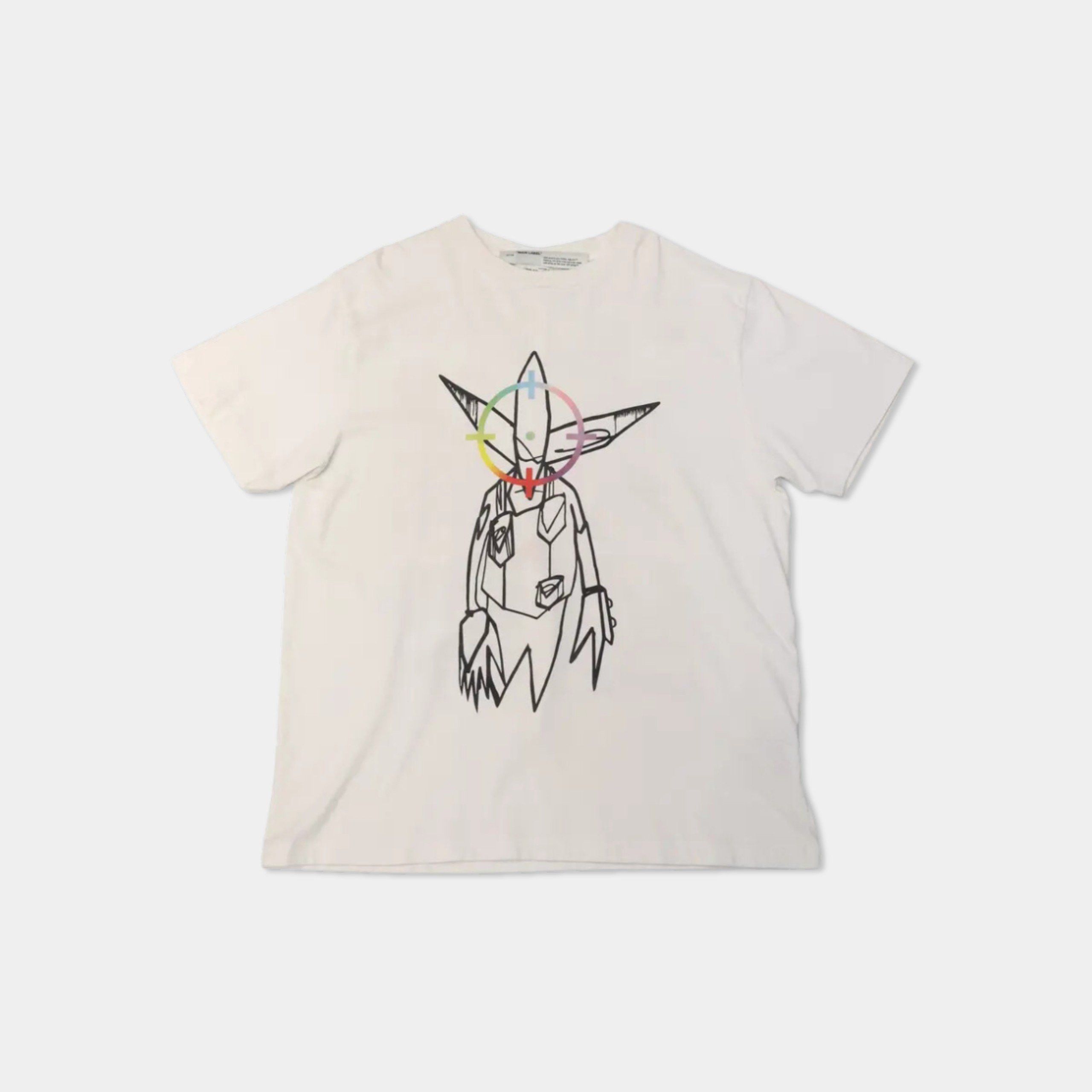 image of Off White Futura Alien Over White Tee, Men's (Size XS)