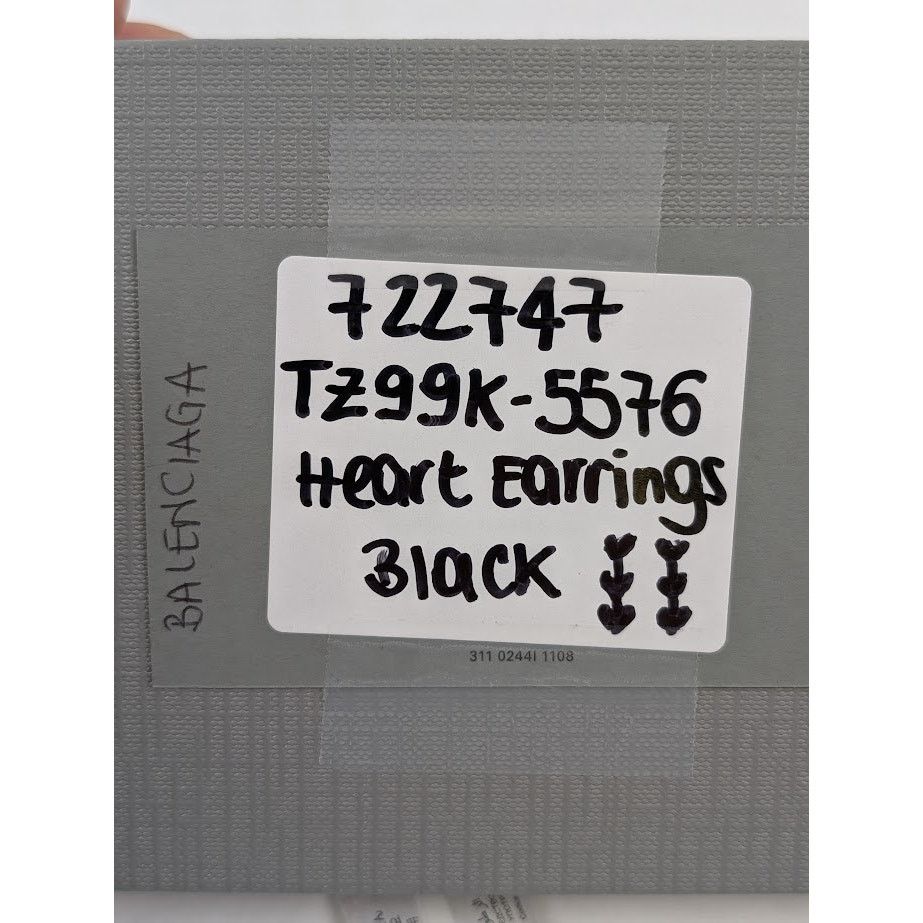Balenciaga o1rshd1 Q:2 / Size: OS / Heart Earrings in Black Size ONE SIZE - 8 Thumbnail