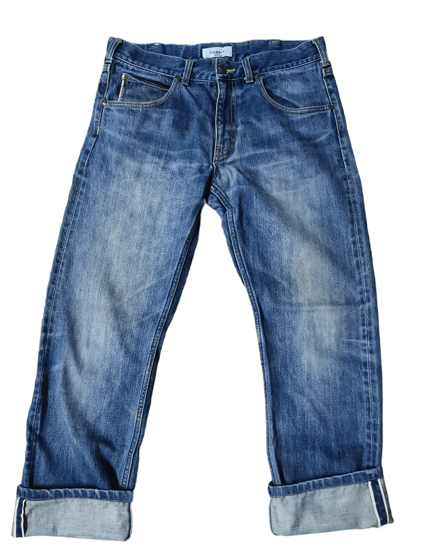 image of Tommy Jeans - Distressed Selvedge in Blue Denim, Men's (Size 32)