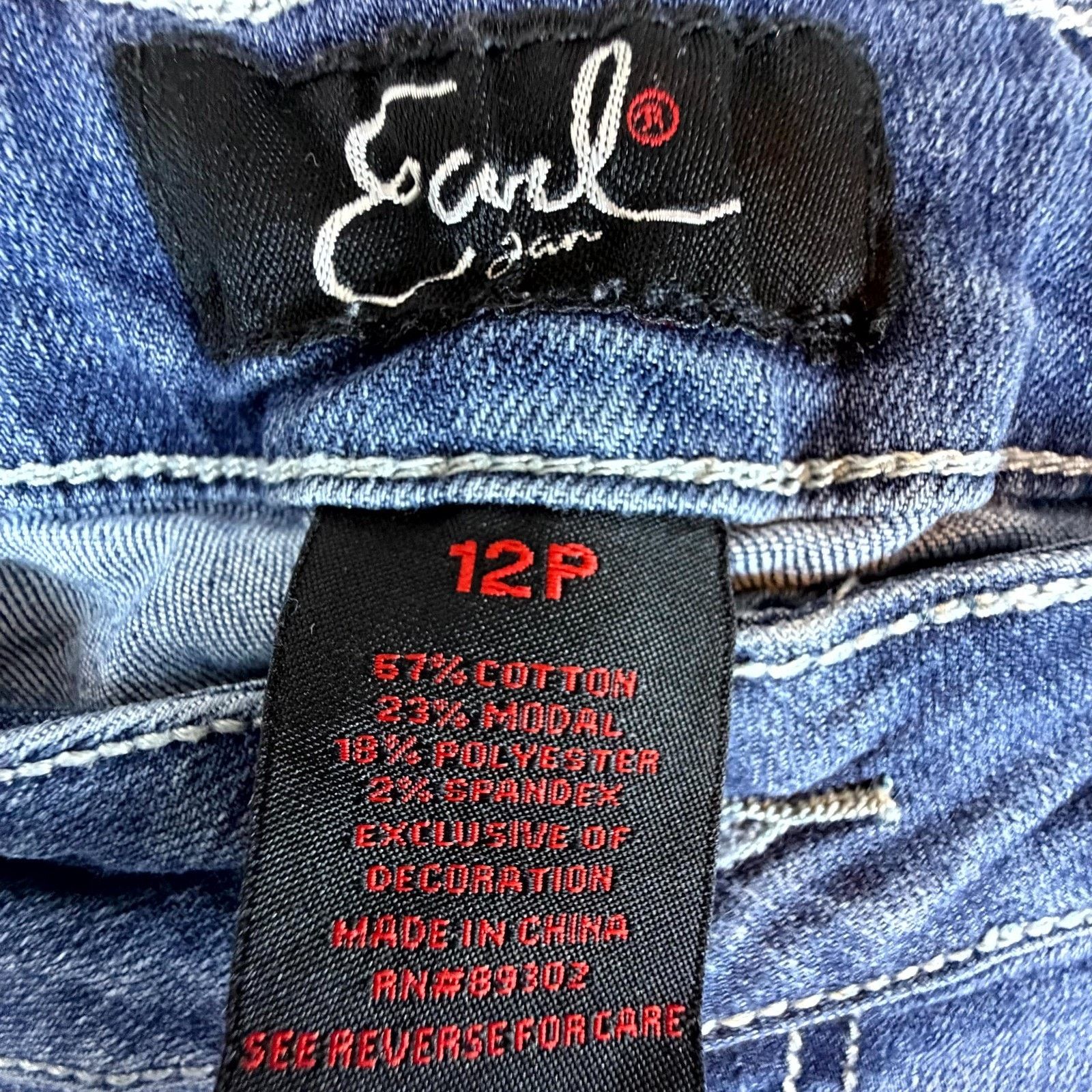 Earl Jeans Earl Jean Slim Bootcut Jeans Womens 12P Blue Y2K Embellished Size 34" / US 12 / IT 48 - 8 Thumbnail