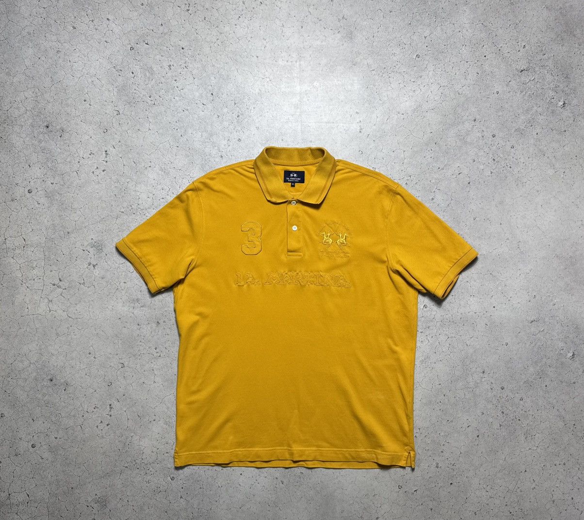 La Martina La Martina Big Logo #3 Polo Shirt Size XL Yellow Size US XL / EU 56 / 4 - 1 Thumbnail