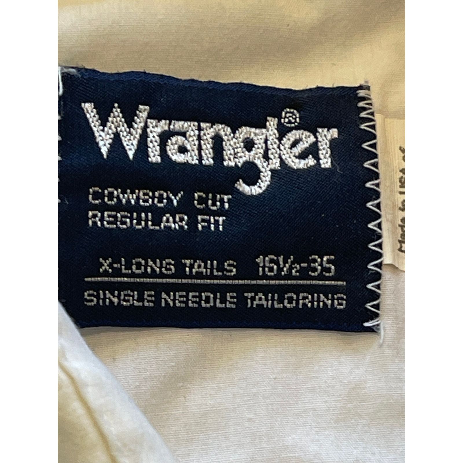 Wrangler VTG Wrangler Made in USA White Pearl Snap Shirt 16.5 x 35 Size US M / EU 48-50 / 2 - 8 Thumbnail