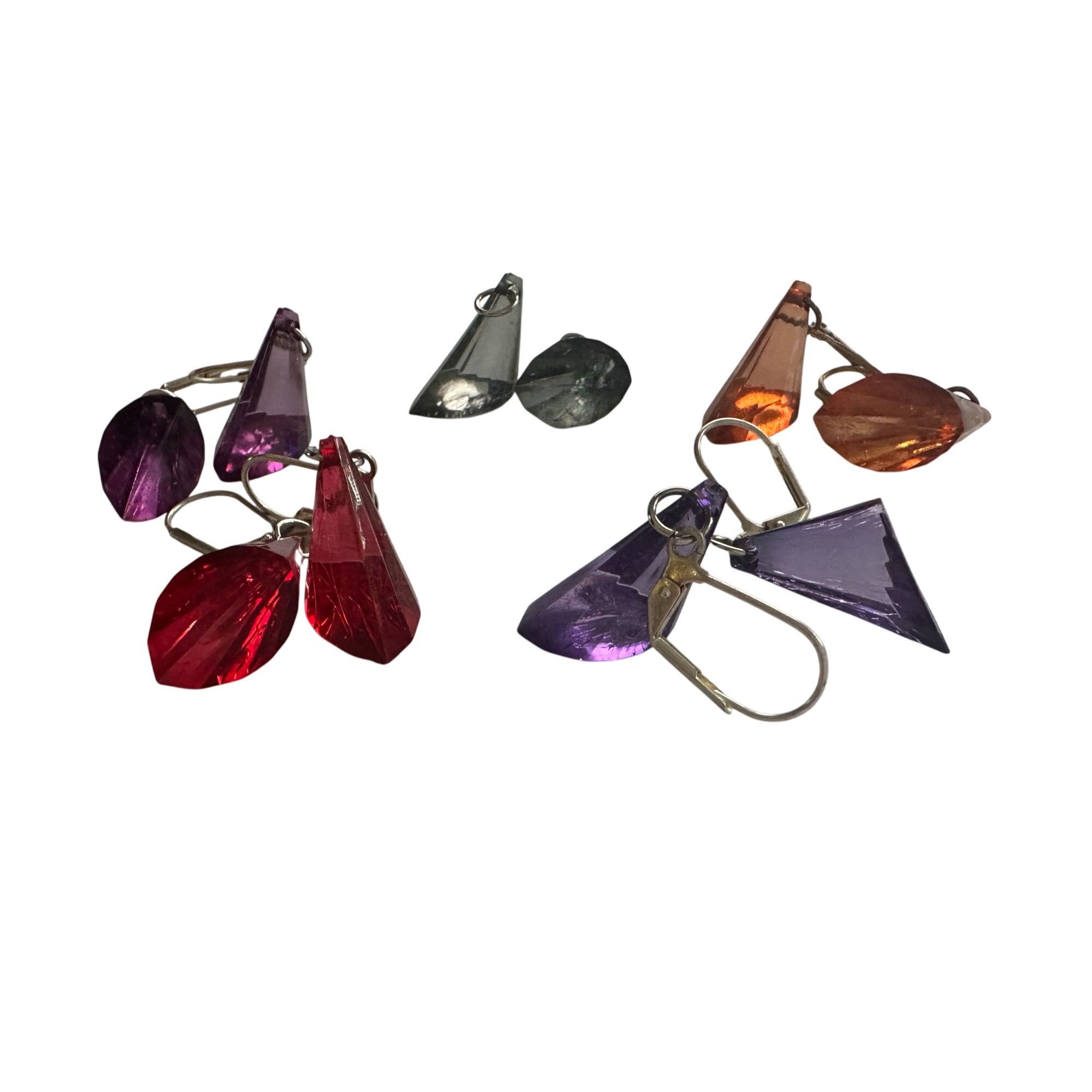 Other 5 Pairs of Women's Dangle Earrings (Gray, Red, Orange, Purpl Size ONE SIZE - 2 Thumbnail