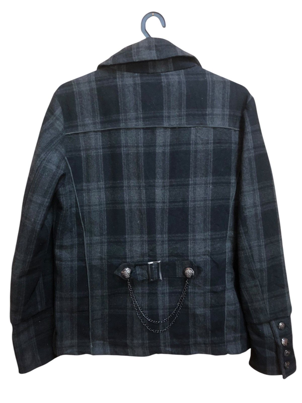 14th Addiction × If Six Was Nine × Japanese Brand Berning Sho Check Tartan Punk Rebel Double Breast Jacket Size US S / EU 44-46 / 1 - 2 Thumbnail