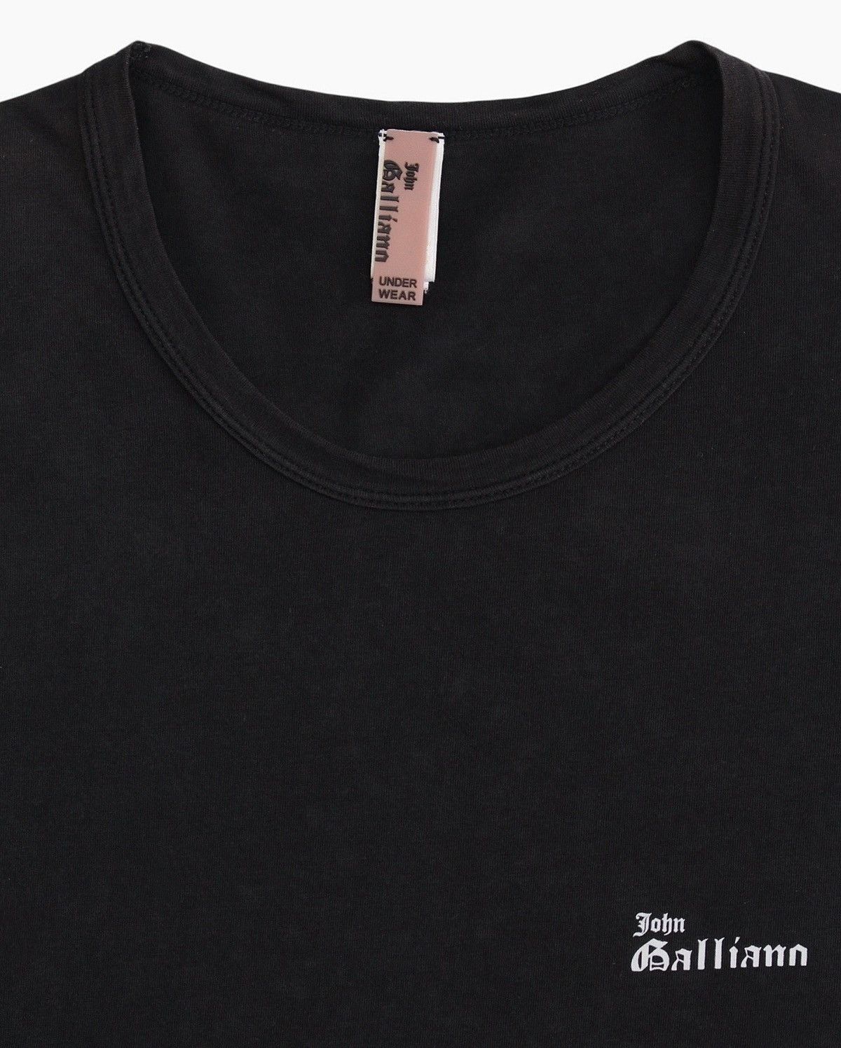 John Galliano 2000S JOHN GALLIANO UNDERWEAR LINE BLACK MINIMAL TEE Size US M / EU 48-50 / 2 - 2 Thumbnail