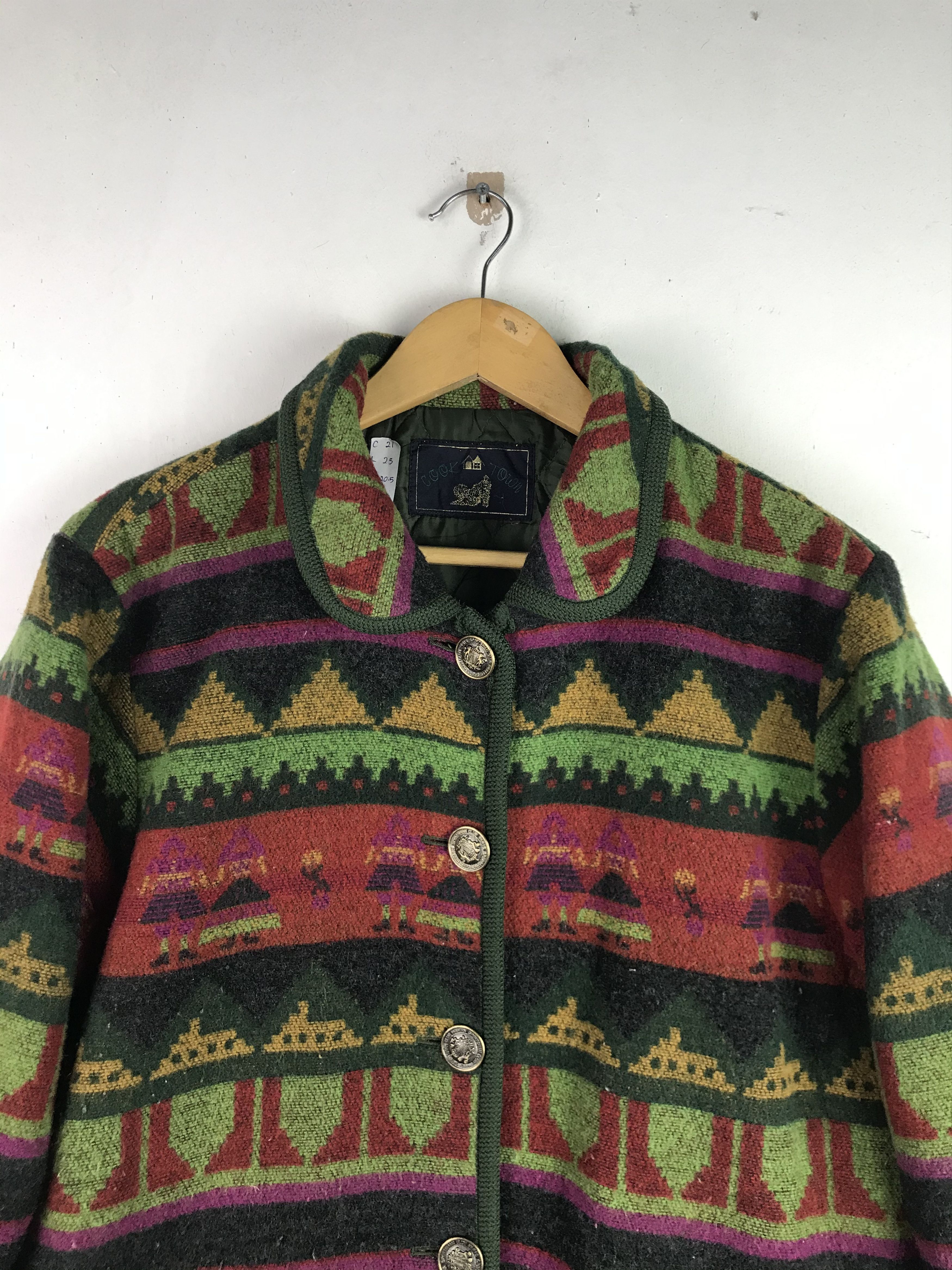 Japanese Brand × Vintage Vintage Navajo Art Wool Jacket Full Button Size US M / EU 48-50 / 2 - 3 Thumbnail