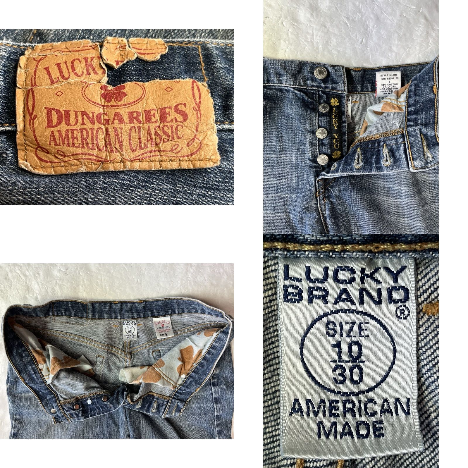 Lucky Brand VINTAGE Lucky Brand Jeans Womens Denim Classic Fit Straight Leg Sz 10/30 Distressed Blue Size 32" / US 10 / IT 46 - 8 Thumbnail