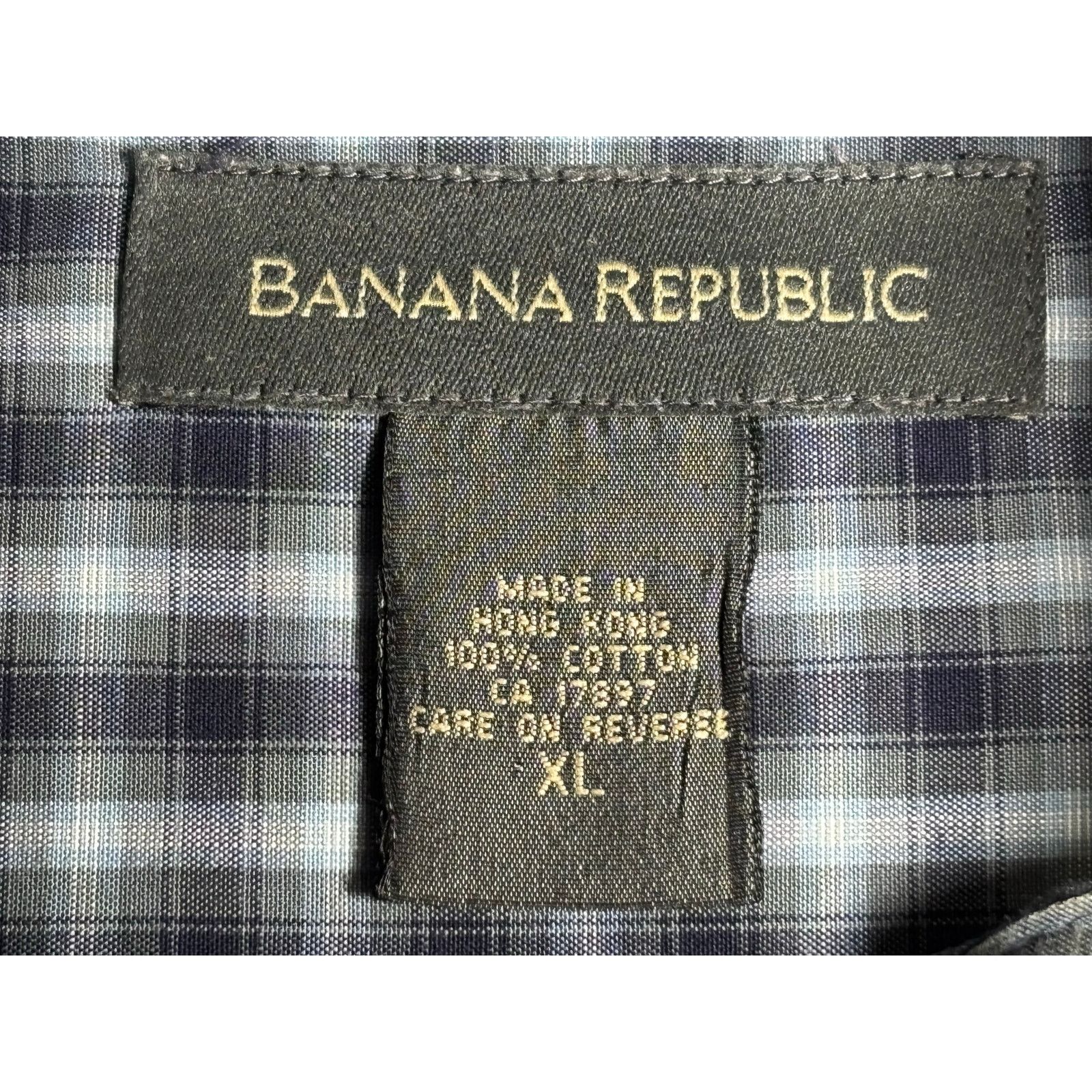 Banana Republic Banana Republic XL Blue Plaid Long Sleeve Button Down Cotton Size US XL / EU 56 / 4 - 6 Thumbnail