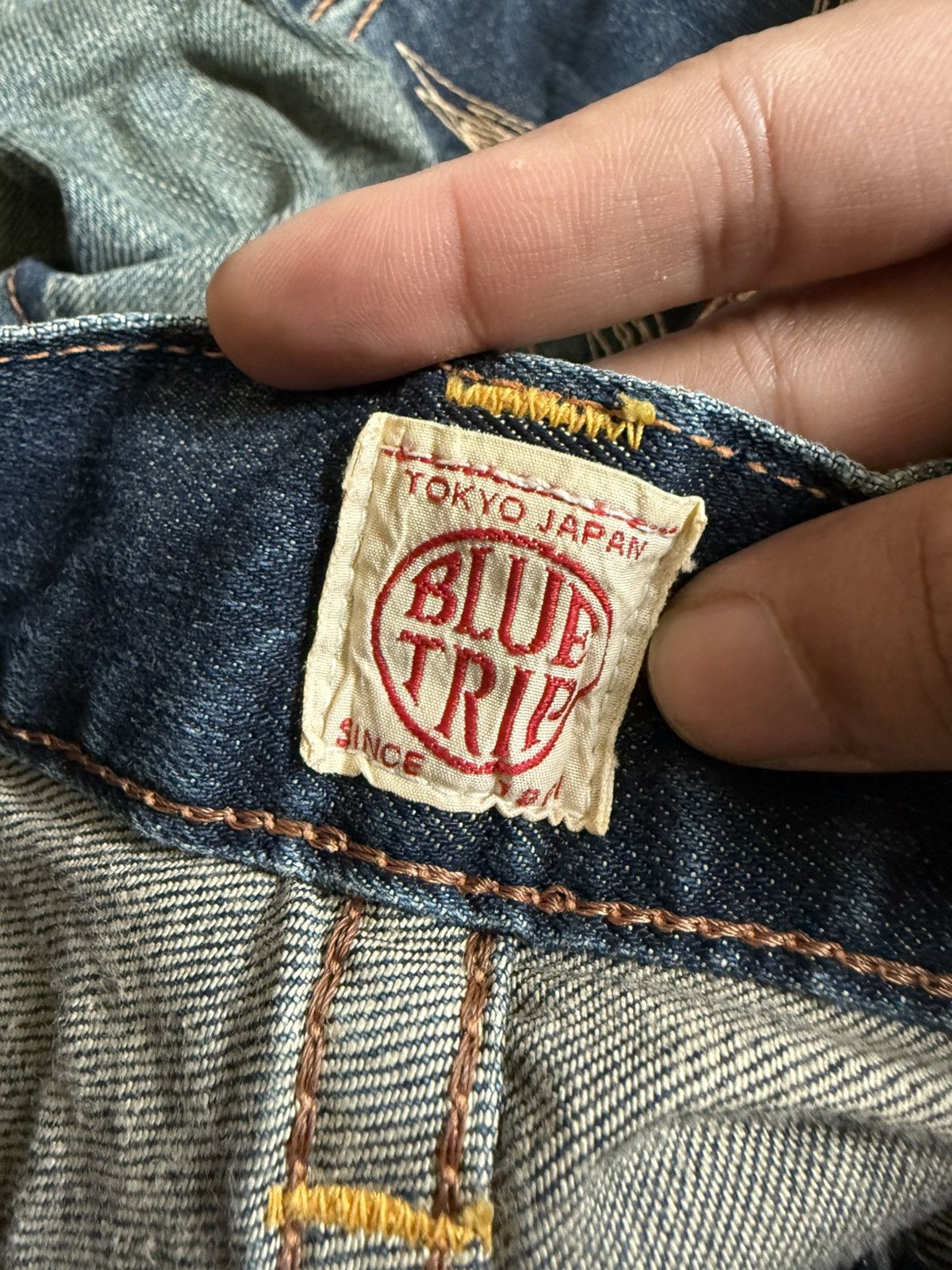 Japanese Brand 90s Vintage Edwin blue trip flare buckle back Size US 32 / EU 48 - 9 Thumbnail