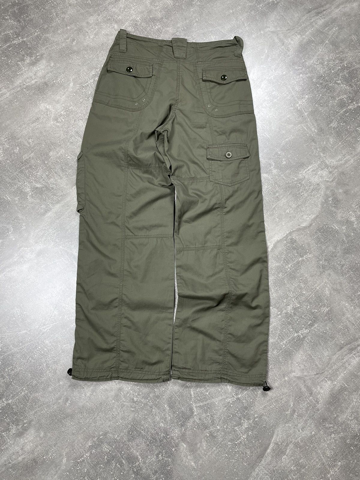 Japanese Brand × Vintage Y2K Avant Garde Parachute Stylish Khaki Pants Size 27" / US 4 / IT 40 - 6 Thumbnail