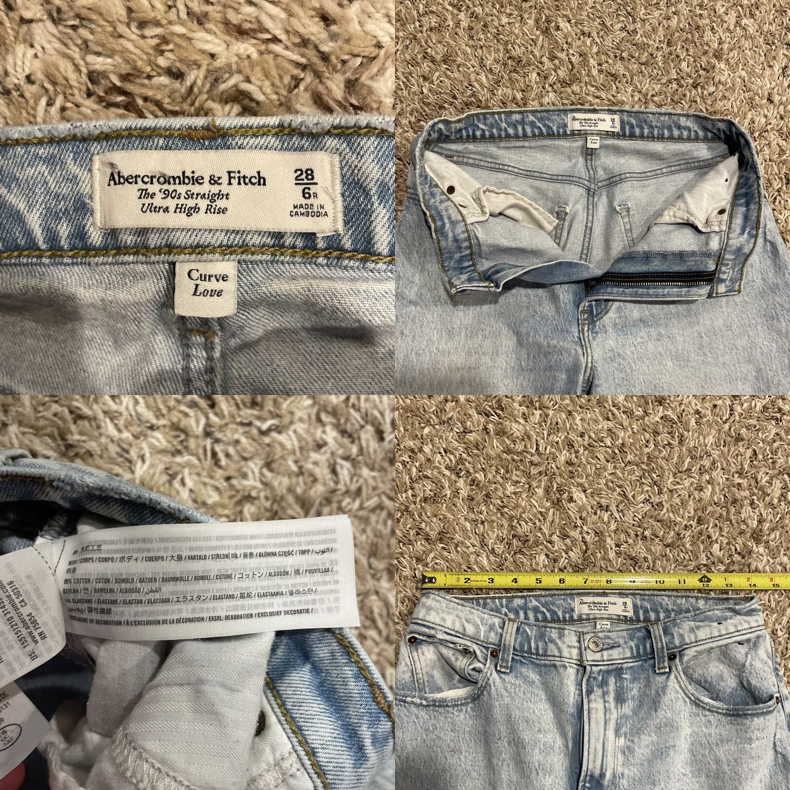 Abercrombie & Fitch VINTAGE Abercrombie & Fitch The 90’s Straight Ultra High Rise Curve Love Jean Casual Women 28 Jeans Size 28" / US 6 / IT 42 - 8 Thumbnail