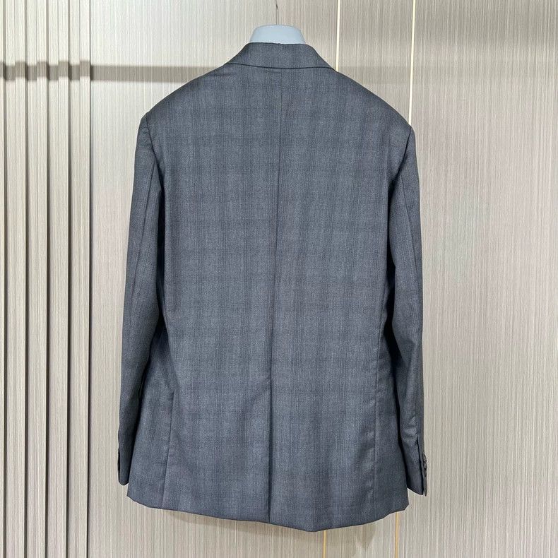 Prada Prada Gray wool plaid suit 2504-Nextarrow Size 48R - 2 Thumbnail