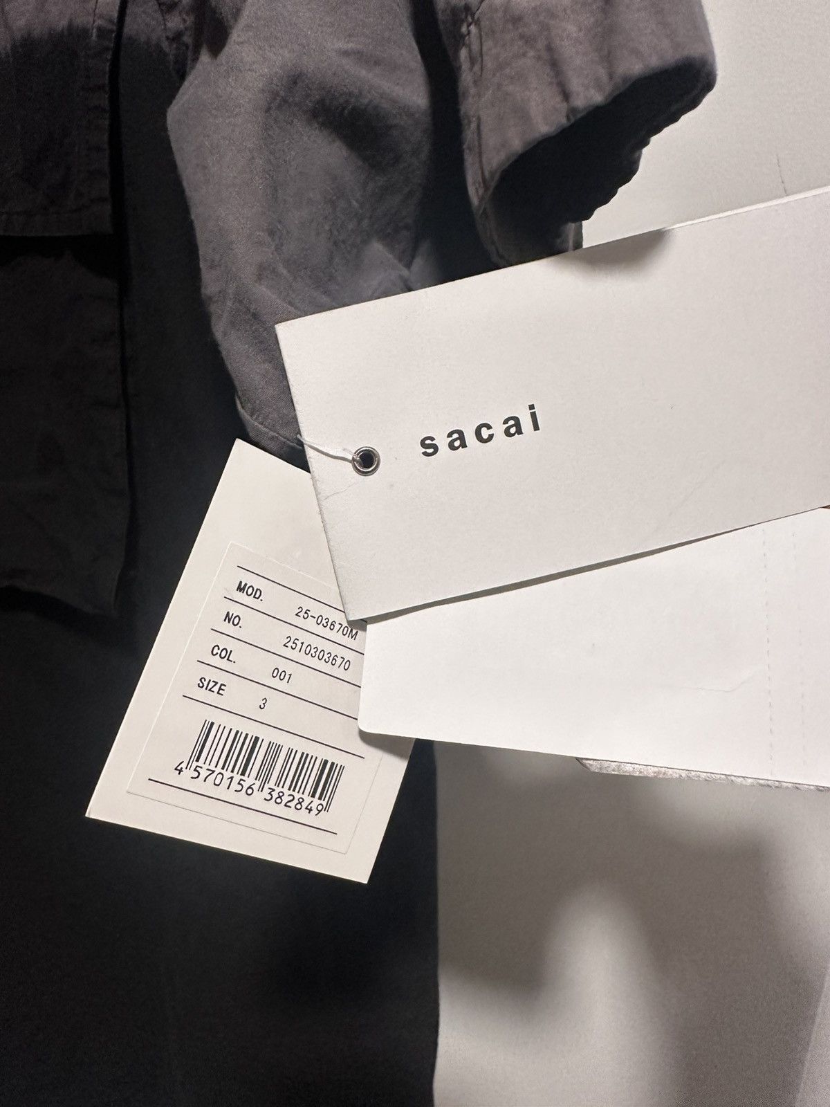 Sacai SACAI Black & Gray Garment Dye Shirt Size US L / EU 52-54 / 3 - 4 Thumbnail