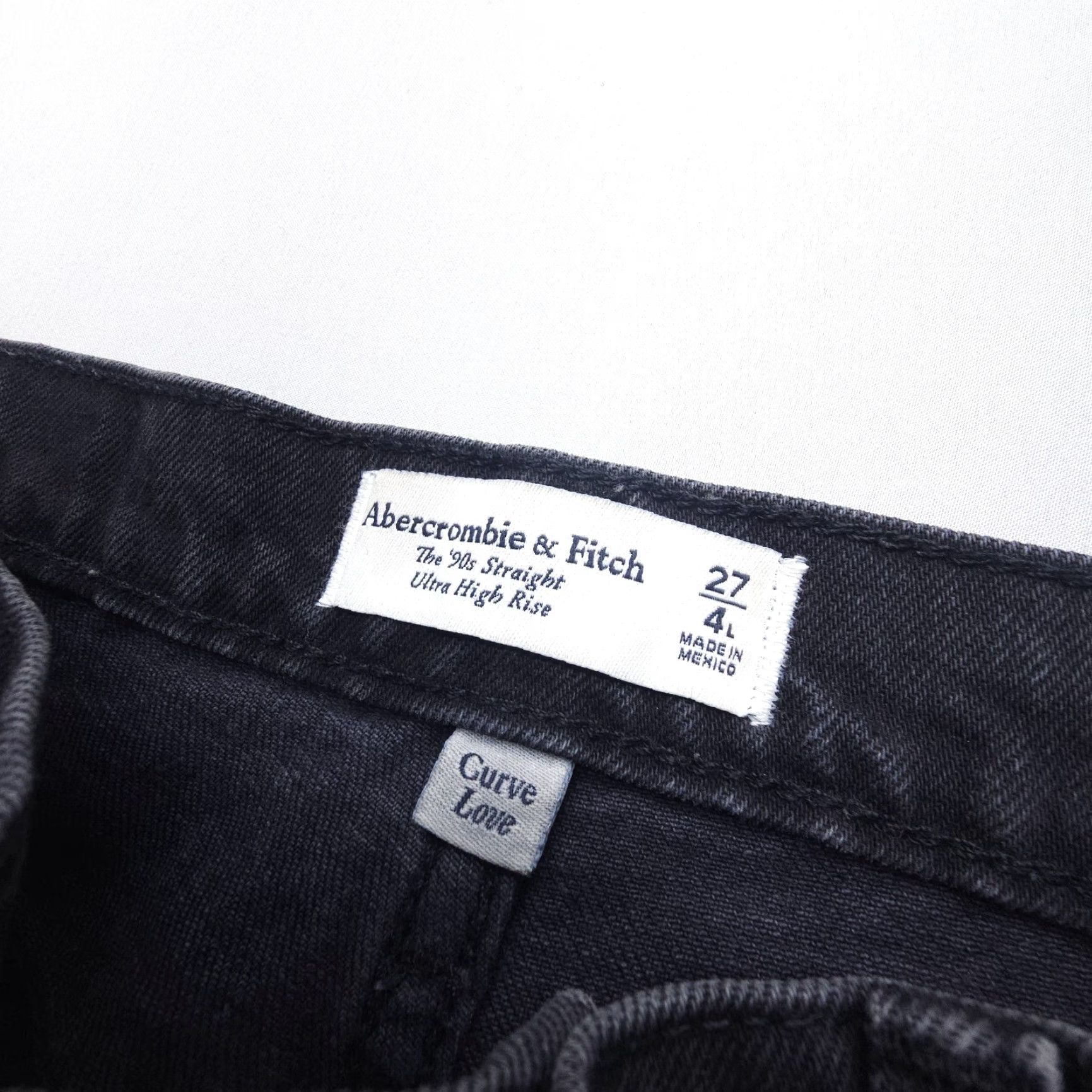 Abercrombie & Fitch VINTAGE Abercrombie & Fitch The 90s Straight Ultra High Rise Jeans Womens 27 / 4L Black Size 27" / US 4 / IT 40 - 3 Thumbnail