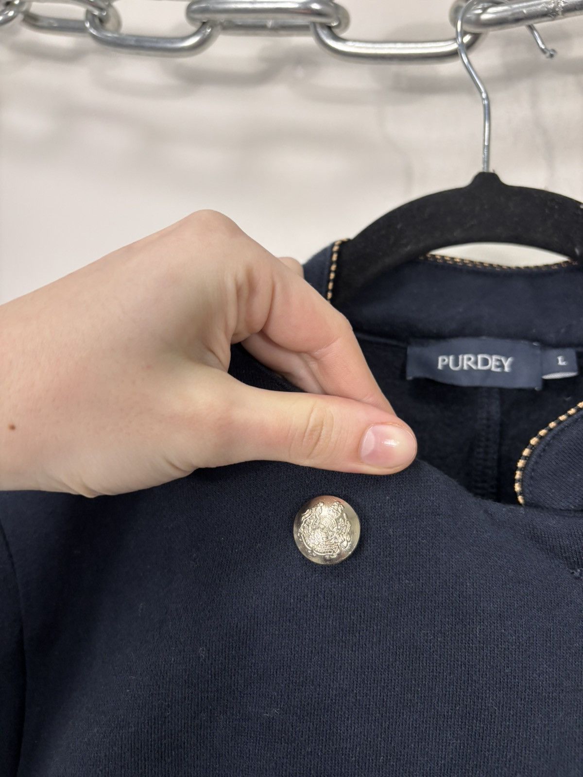 Purdey Women’s Navy Blue Double Breasted Structured Jacket
