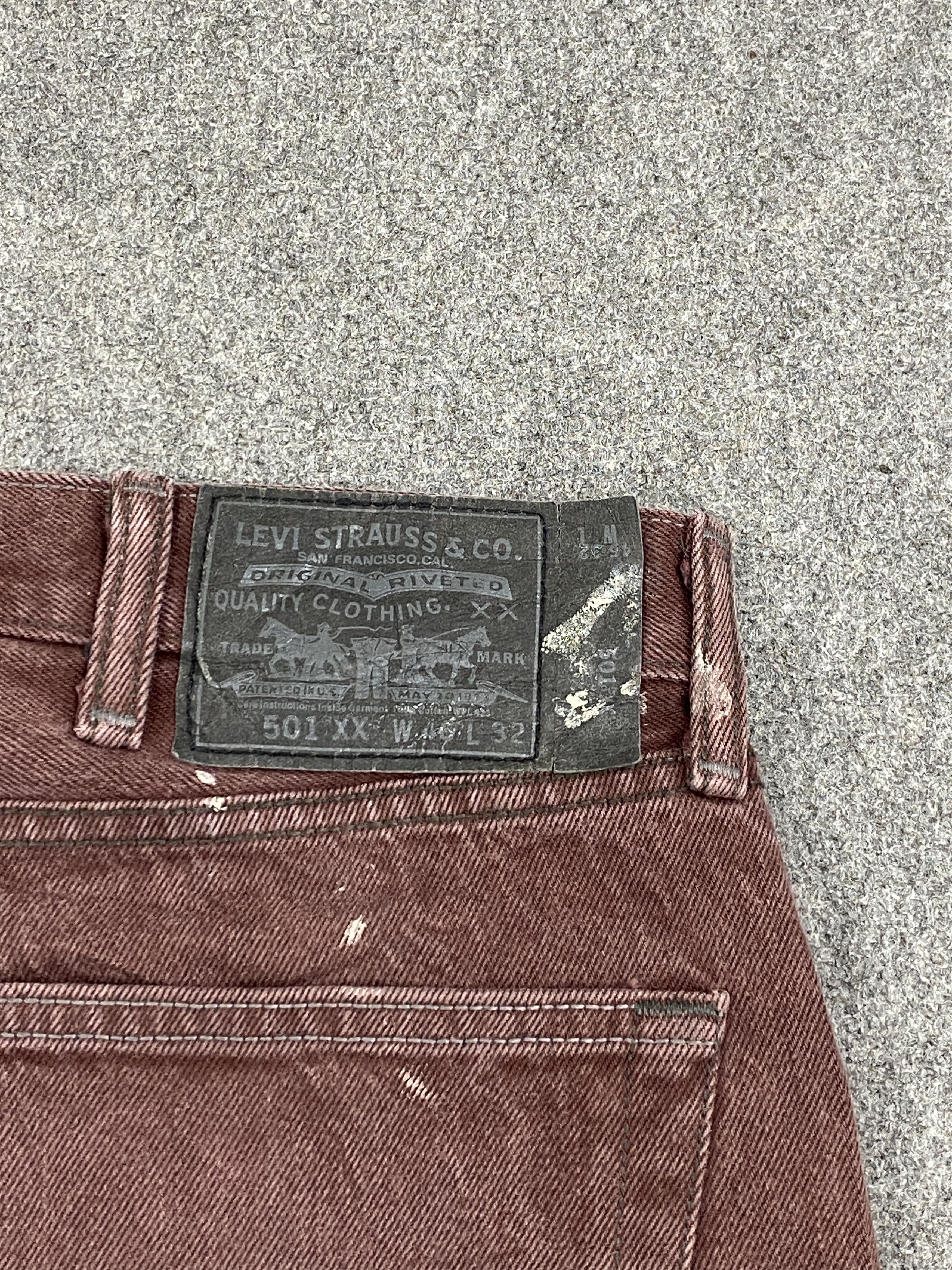 Levi's × Vintage Maroon Colour Vintage Levis 501 Jeans Size US 44 / EU 60 - 5 Thumbnail