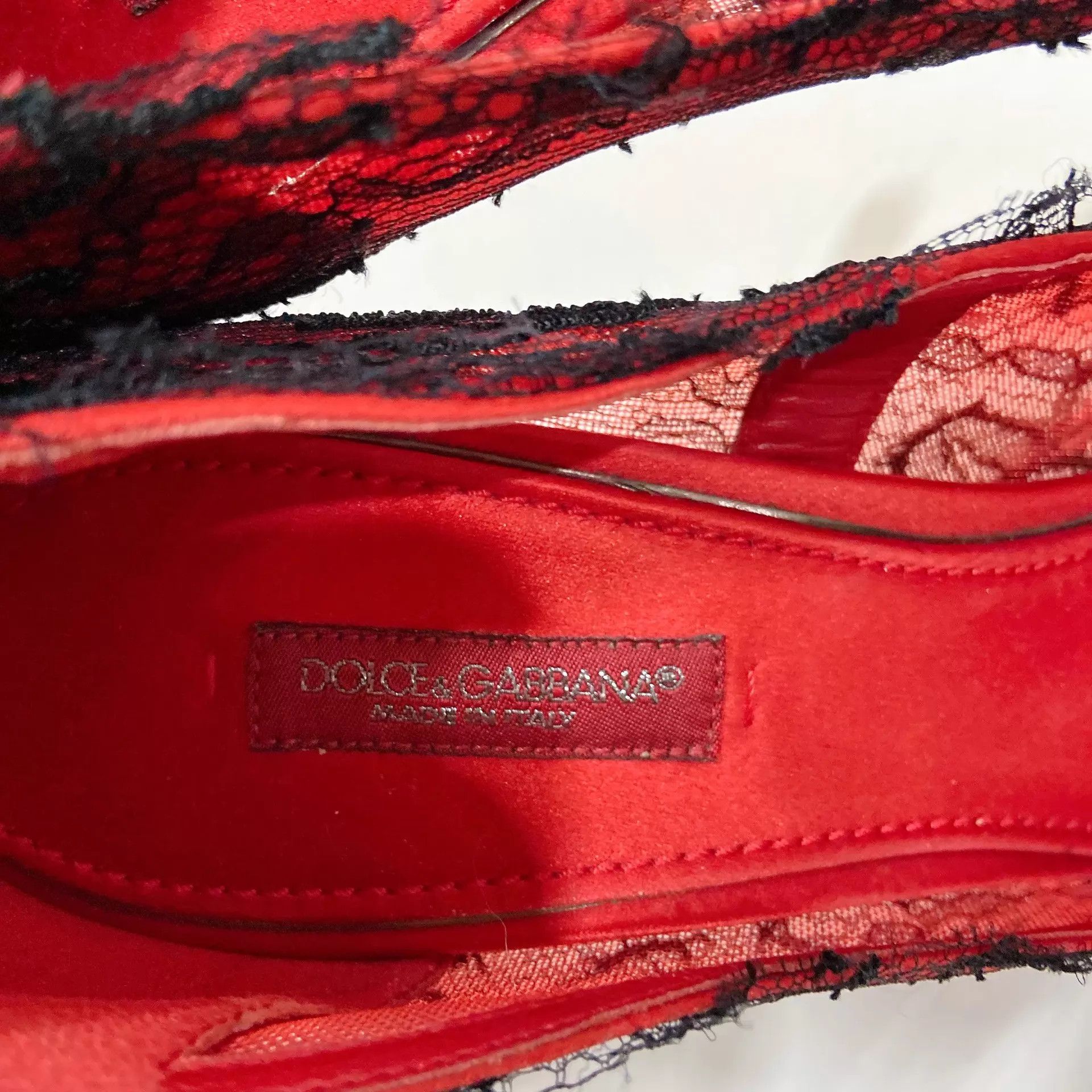 Dolce & Gabbana Dolce&Gabbana red lace high heels size 37 Size US 6.5 / IT 36.5 - 7 Thumbnail