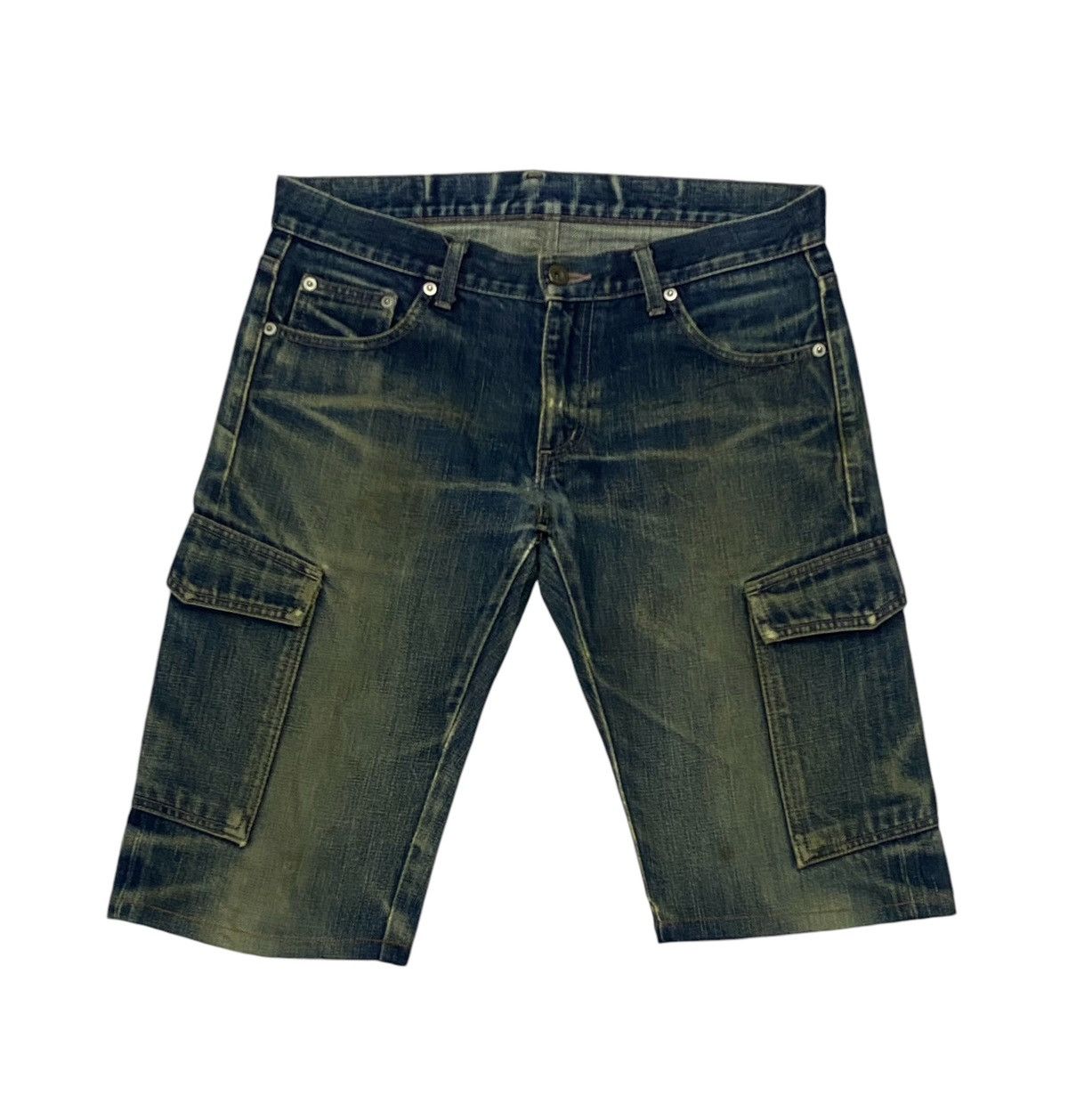 Japanese Brand × Neighborhood Neighborhood 2001 Selvedge Distressed Denim Cargo Shorts Size US 31 - 2 Thumbnail