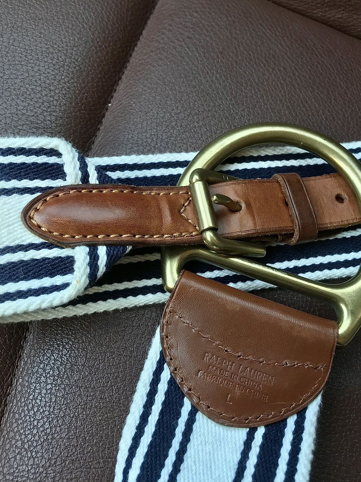 Ralph Lauren Ralph Lauren RL67 Striped Canvas D Ring Belt Nautical Vintag Size ONE SIZE - 6 Thumbnail