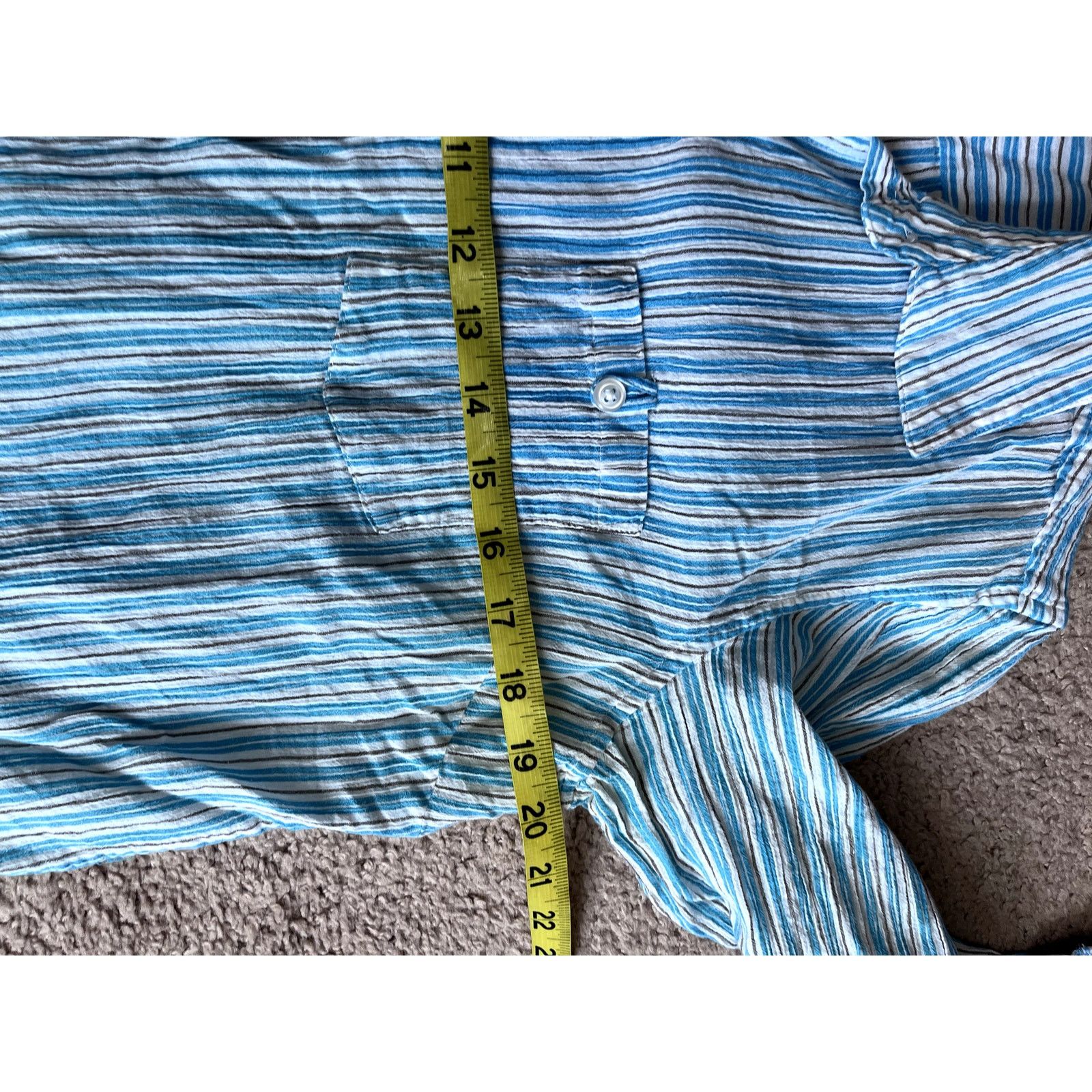 Croft & Barrow Women's Blue Striped Croft and Barrow Button Front Shirt L Size L / US 10 / IT 46 - 4 Thumbnail