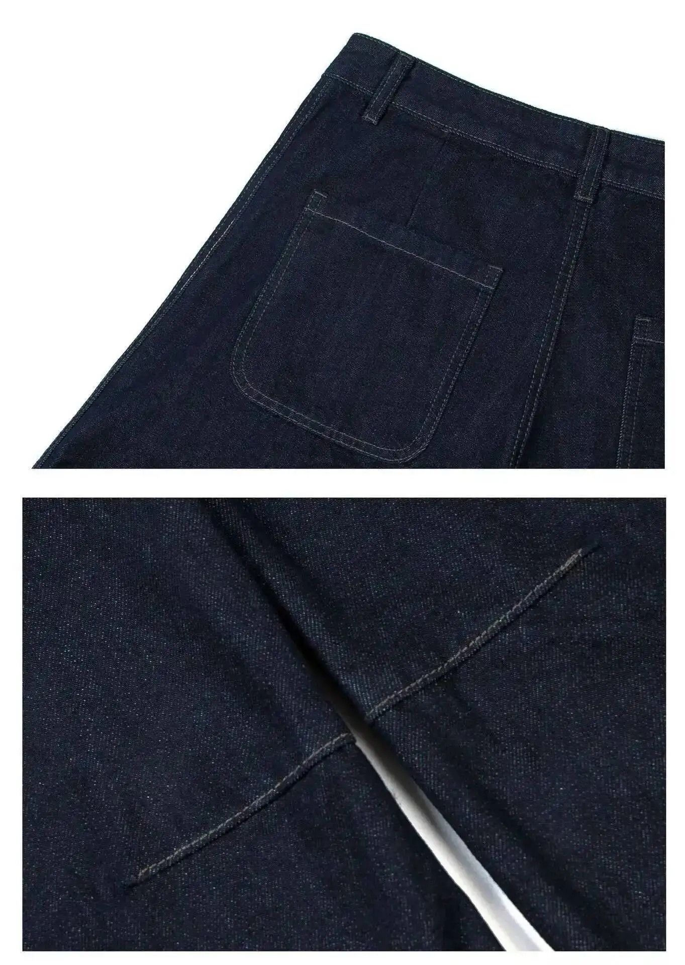 Japanese Brand Extra Wide Leg Dark Blue Navy Denim Jeans Size US 34 / EU 50 - 4 Thumbnail
