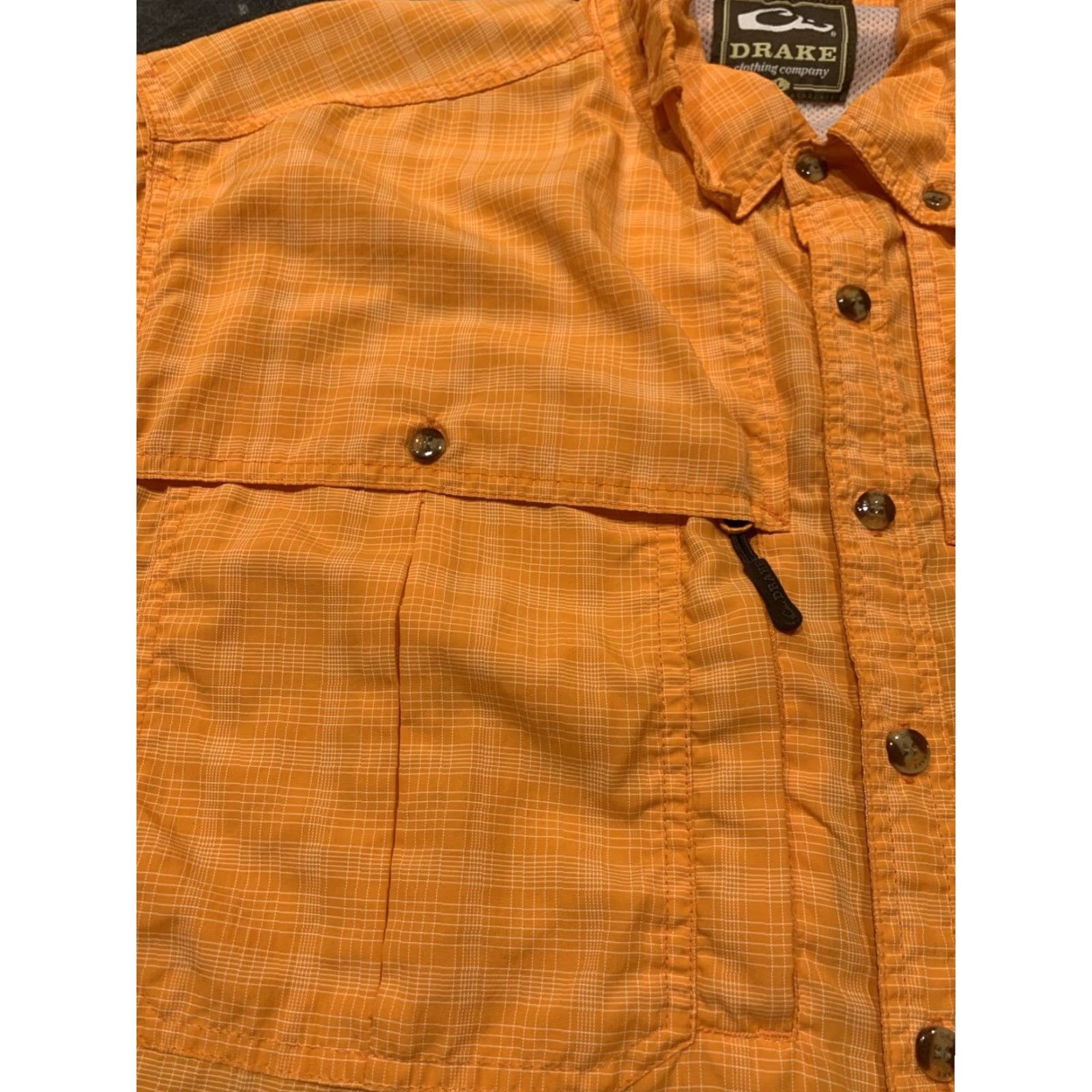 Vintage VINTAGE Drake Mens Short Sleeve Button-Up Fishing Shirt Lightweight Orange Large Mens Size US L / EU 52-54 / 3 - 5 Thumbnail