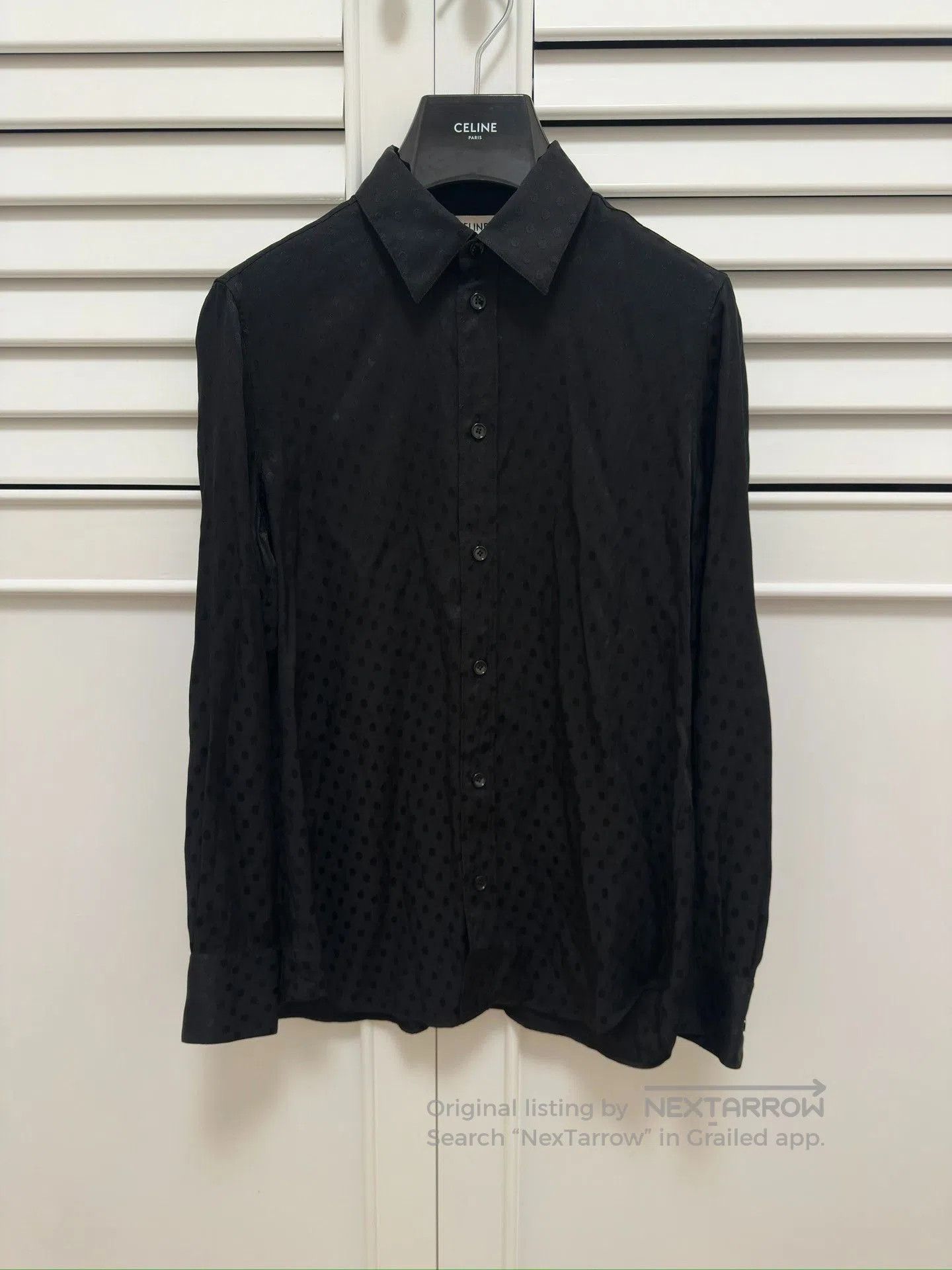Celine Celine Black Polka Dot Silk Shirt 38. Size S / US 4 / IT 40 - 1 Thumbnail