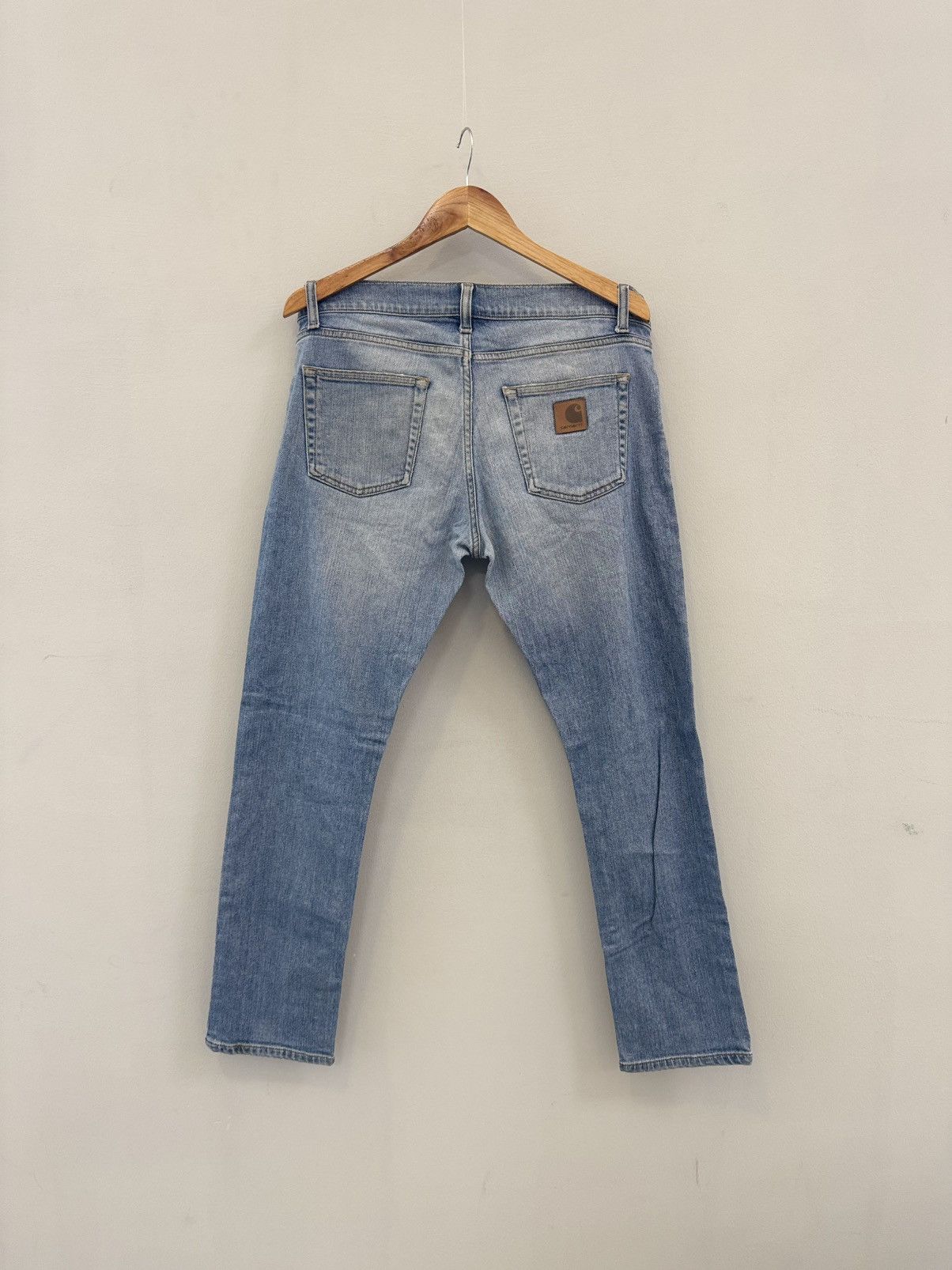 Carhartt × Carhartt Wip × Vintage Crazy Vintage 90s Carhartt Jeans Relaxed Fit Light Wash Work Size US 33 - 1 Thumbnail