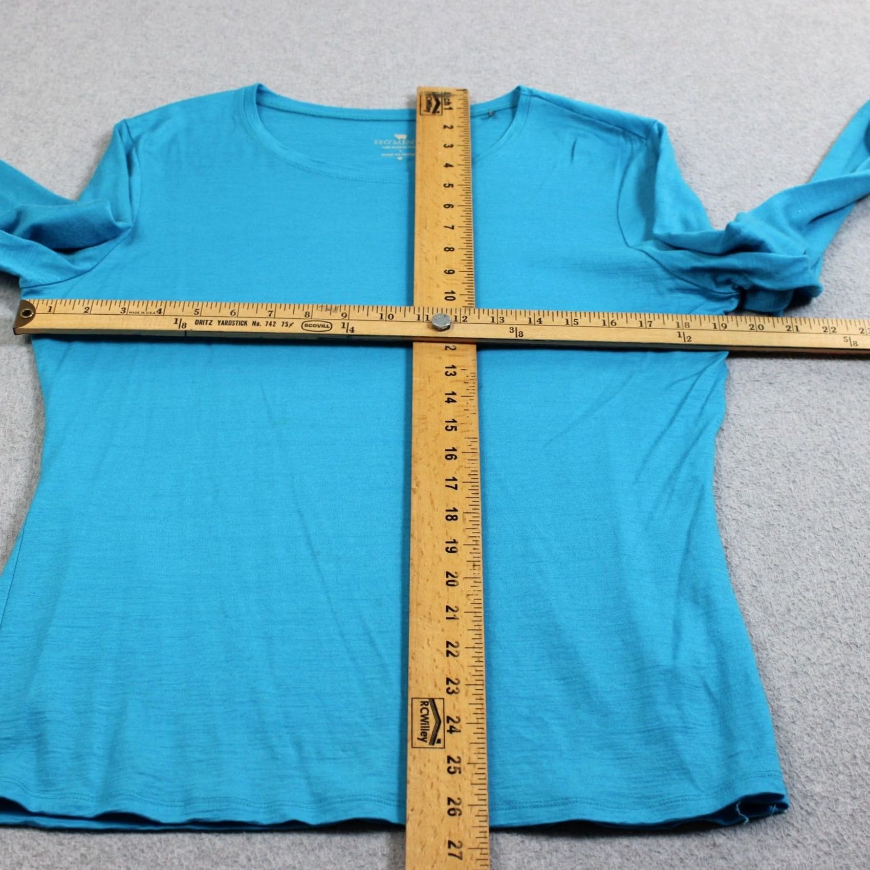 Layer 8 SEG'MENTS Shirt Womens Large Blue Long Sleeve Base Layer Lightweight Merino Wool Size L / US 10 / IT 46 - 5 Thumbnail
