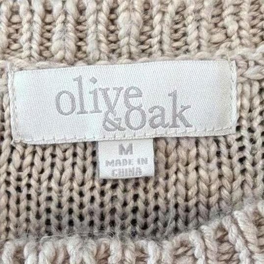 Olive Olive & Oak Striped Sweater Beige Coral 3/4 Sleeve Womens M Pullover Knit Casual Crewneck Size M / US 6-8 / IT 42-44 - 5 Thumbnail