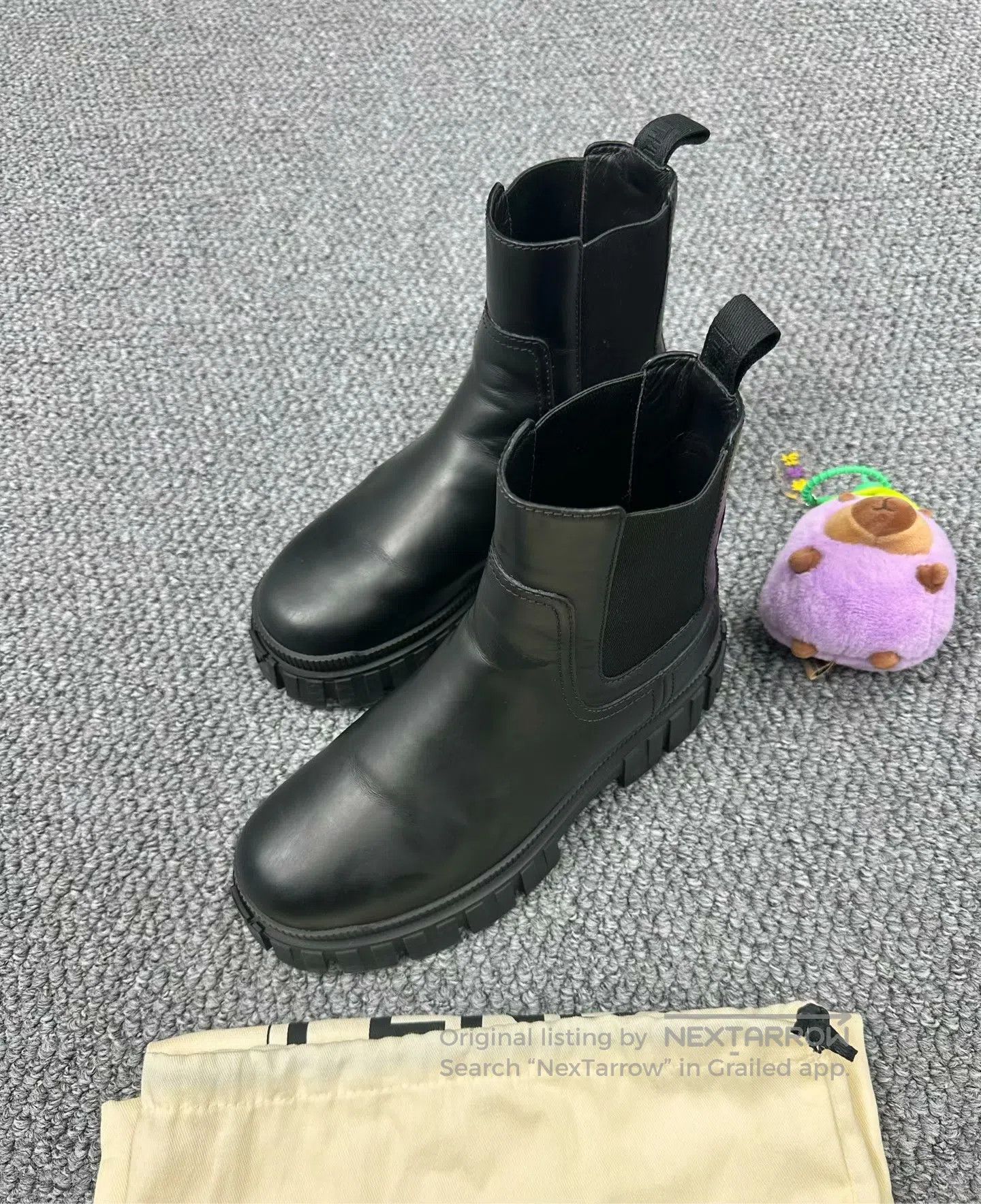 Fendi FENDI Black Tire Sole Chelsea Mid Boots| Size US 6 / IT 36 - 2 Thumbnail