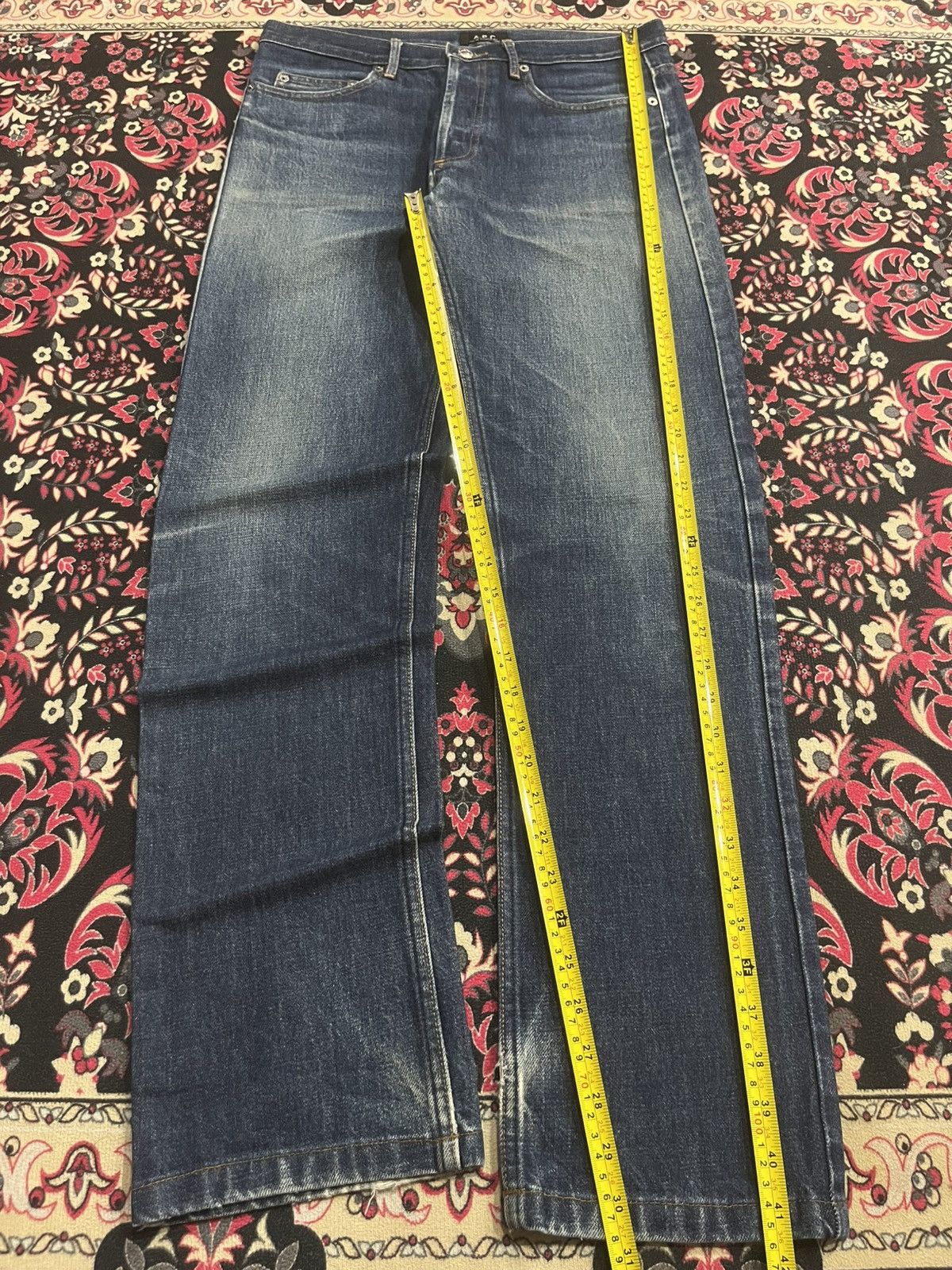 A.P.C. × Kanye West Vintage A.P.C Cure Blue Faded Washed Straight Tapered Jeans Size US 30 / EU 46 - 12 Thumbnail