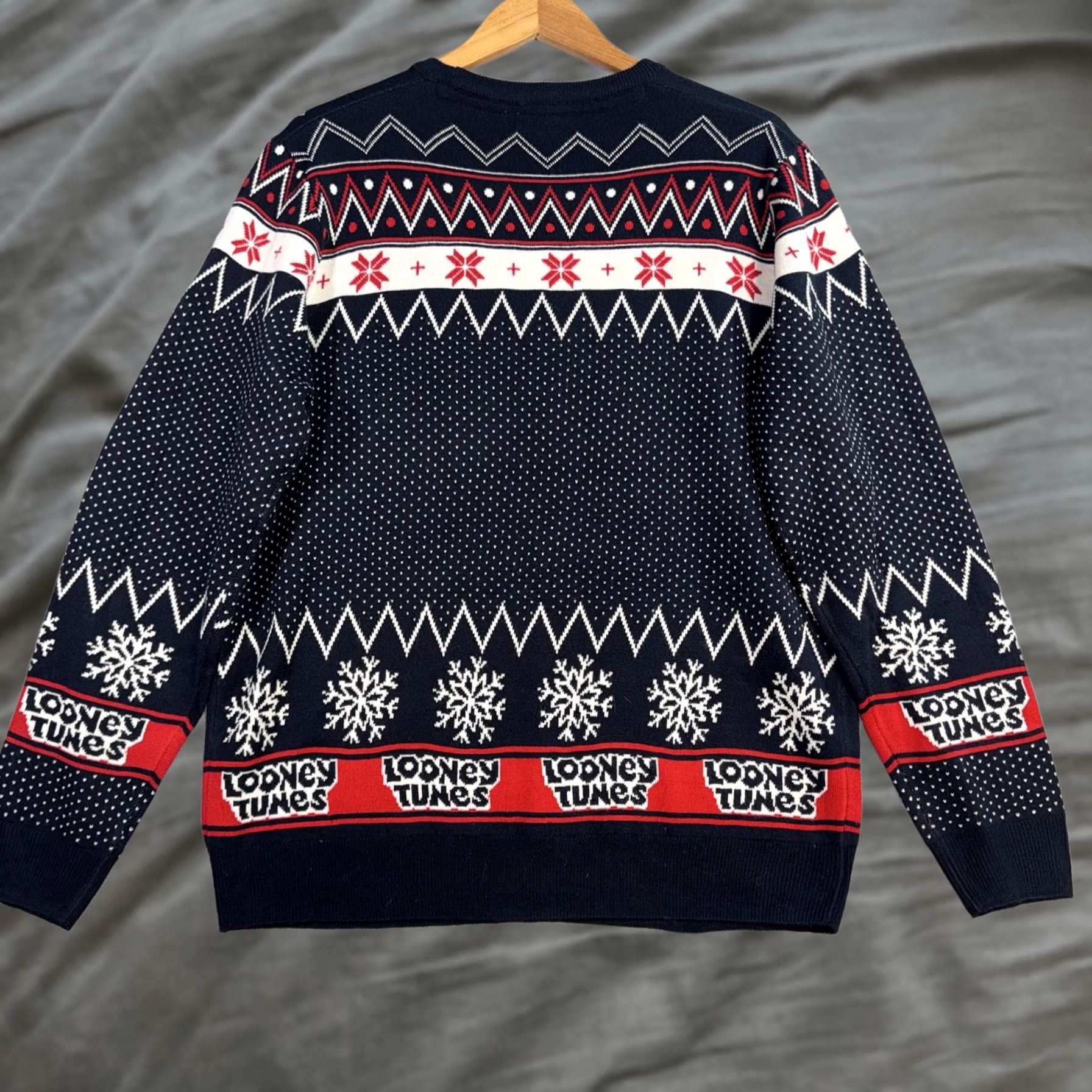 Vintage Looney Tunes Sweater Mens XL Blue Tasmanian Devil Ugly Christmas Knit Pullover Size US XL / EU 56 / 4 - 1 Thumbnail