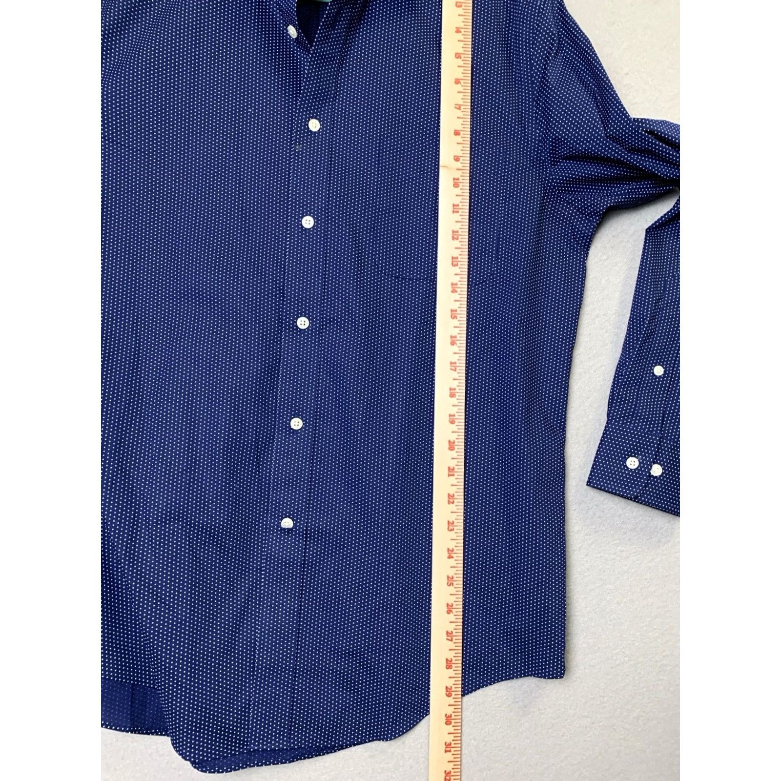 Ralph Lauren Lauren Ralph Shirt Mens L Blue Button Polka Dot Regular Fit Size US L / EU 52-54 / 3 - 8 Thumbnail