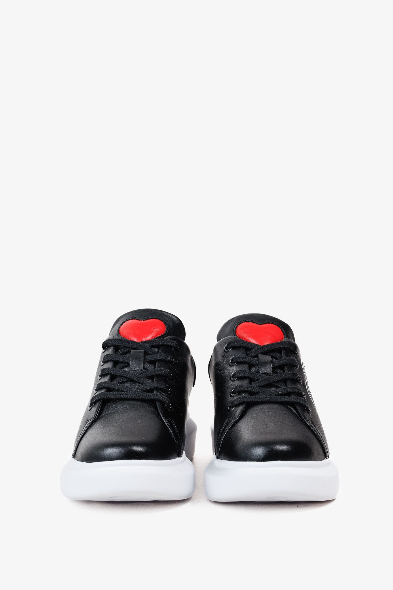Love Moschino Love Moschino Logo & Hearts Black PU Leather Sneakers Size US 6.5 / IT 36.5 - 2 Thumbnail