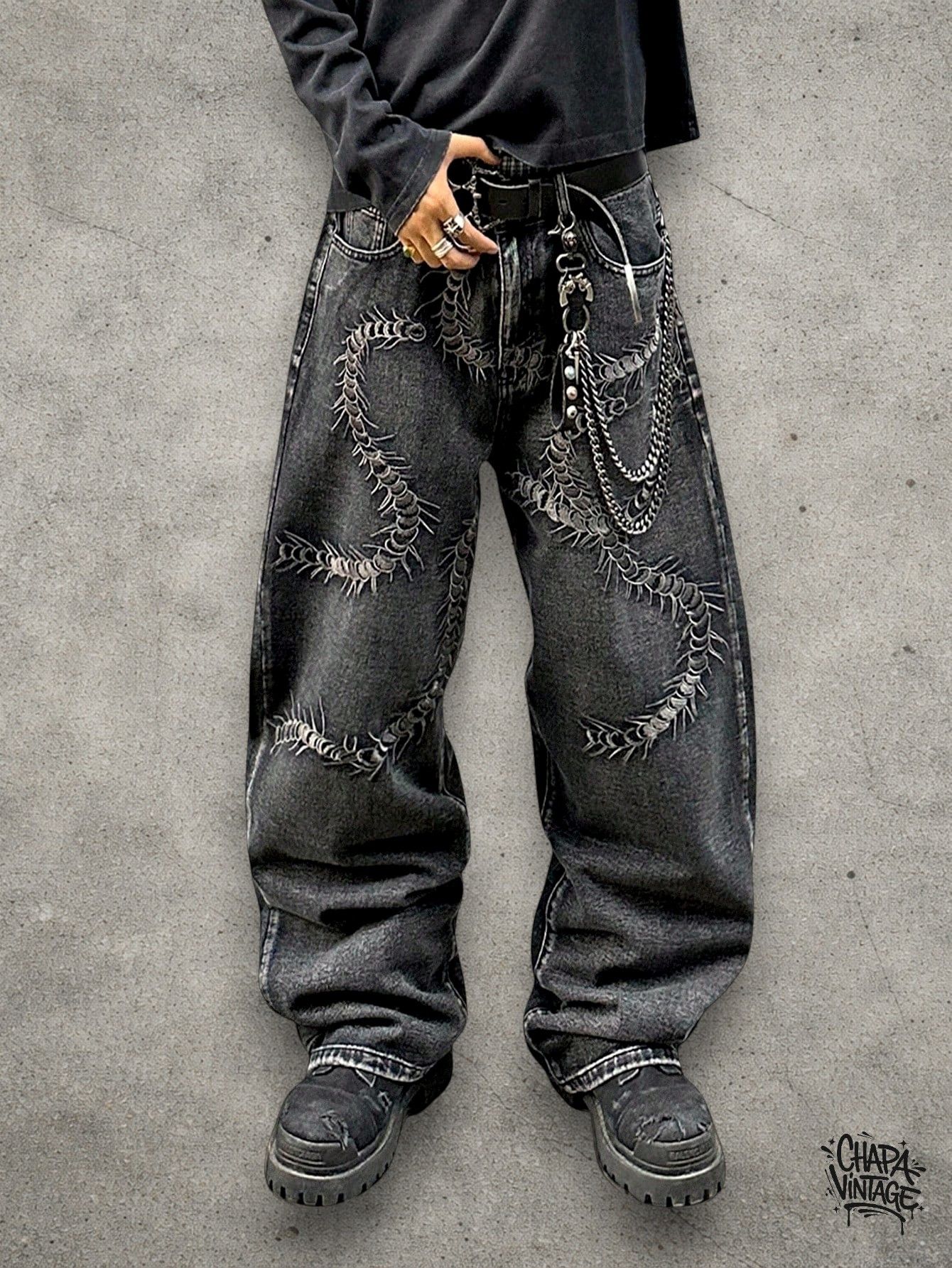 Japanese Brand Embroidery washed jeans Size US 32 / EU 48 - 4 Thumbnail