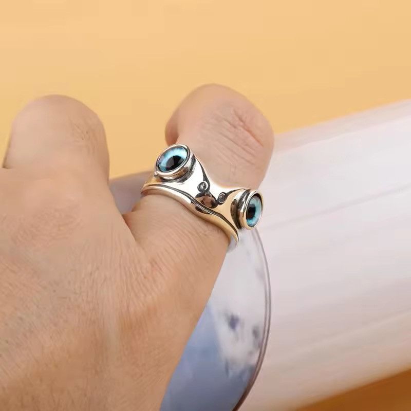 Jewelry Charm Blue Eyes Frog Rings Size ONE SIZE - 5 Thumbnail