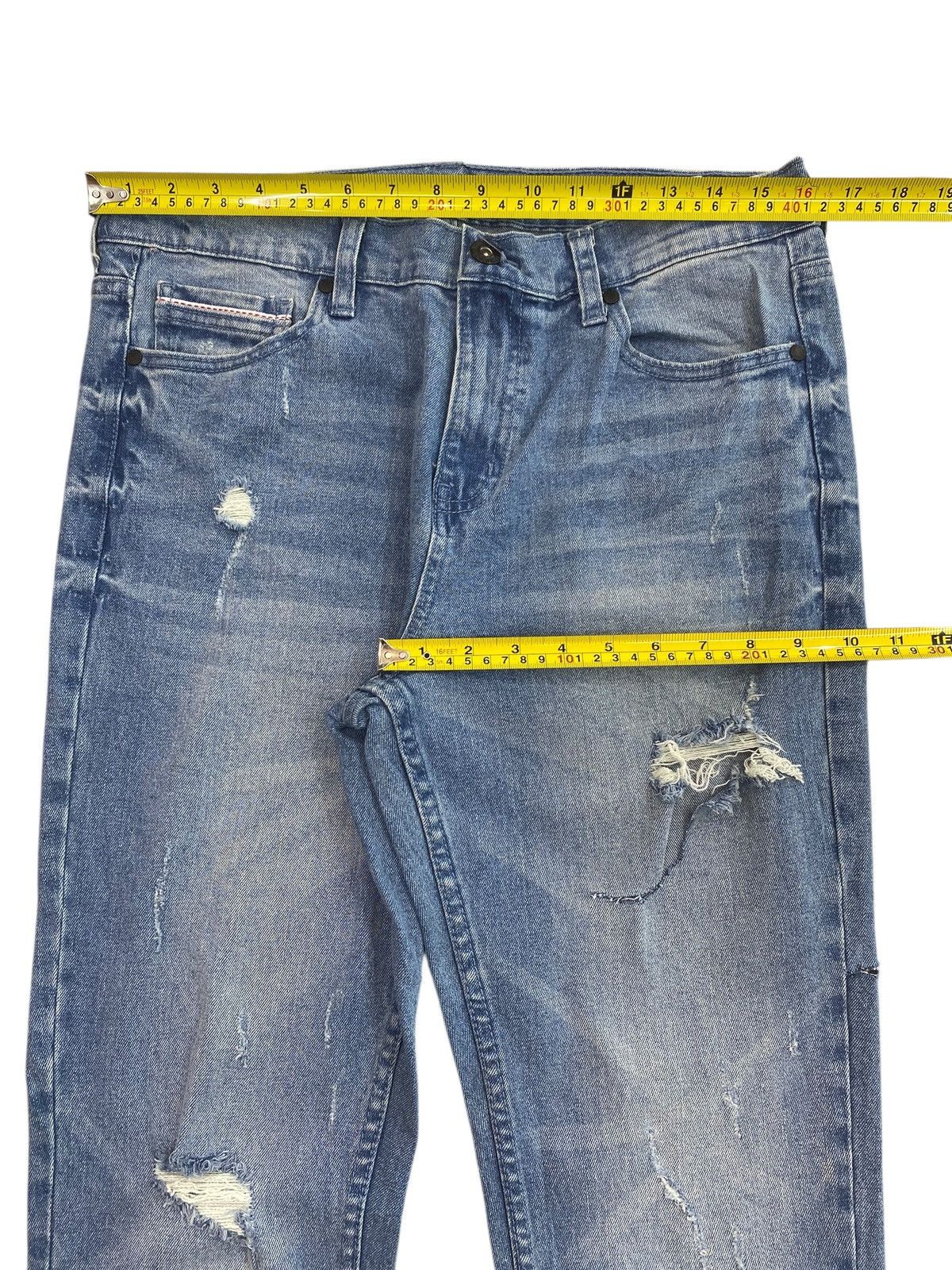 Japanese Brand Blue Faded Wash Style Straight Cut Jeans