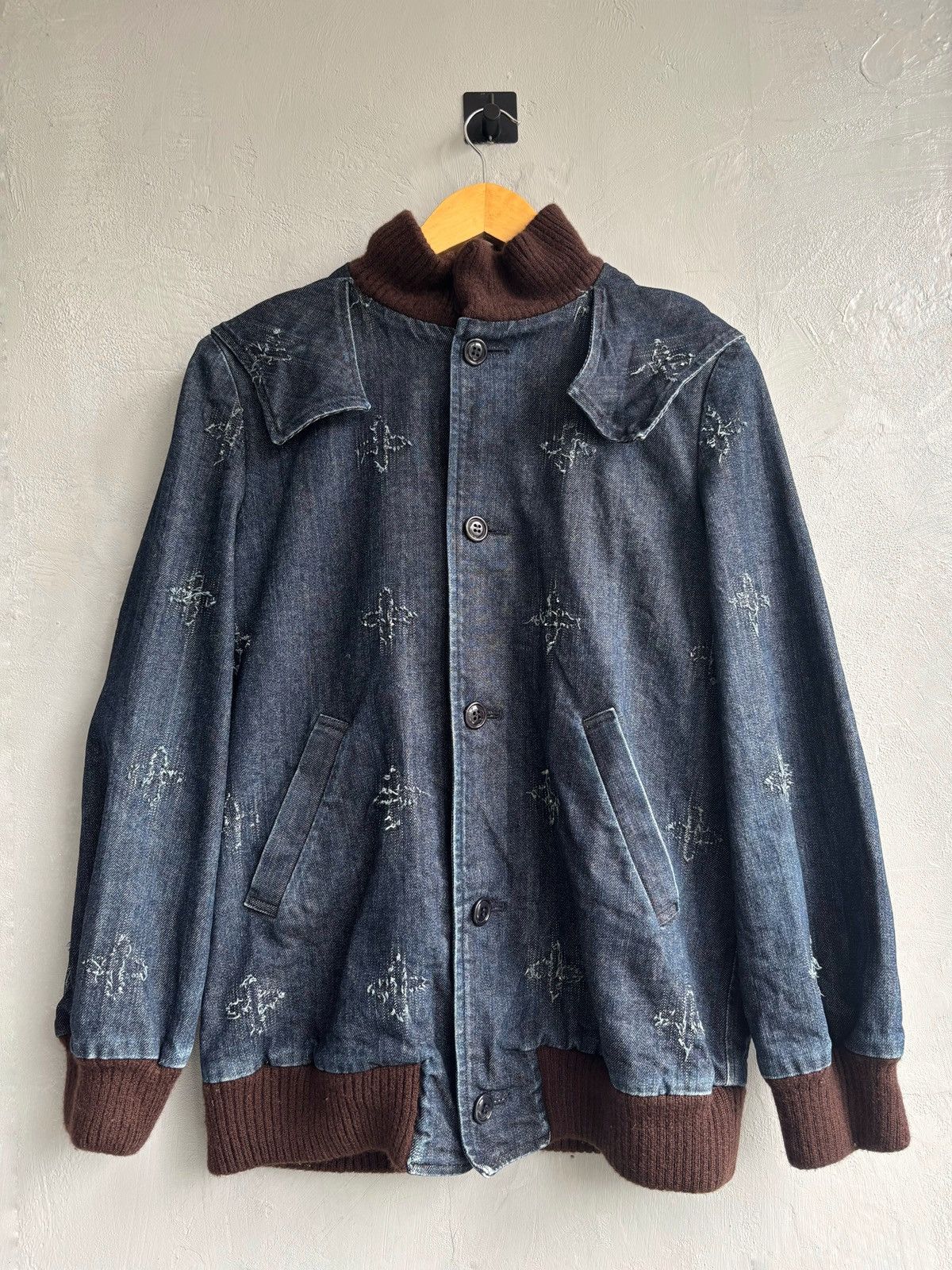 Issey Miyake I.S by Sunao Kuwahara Embroidered Denim Bomber Size US M / EU 48-50 / 2 - 1 Thumbnail